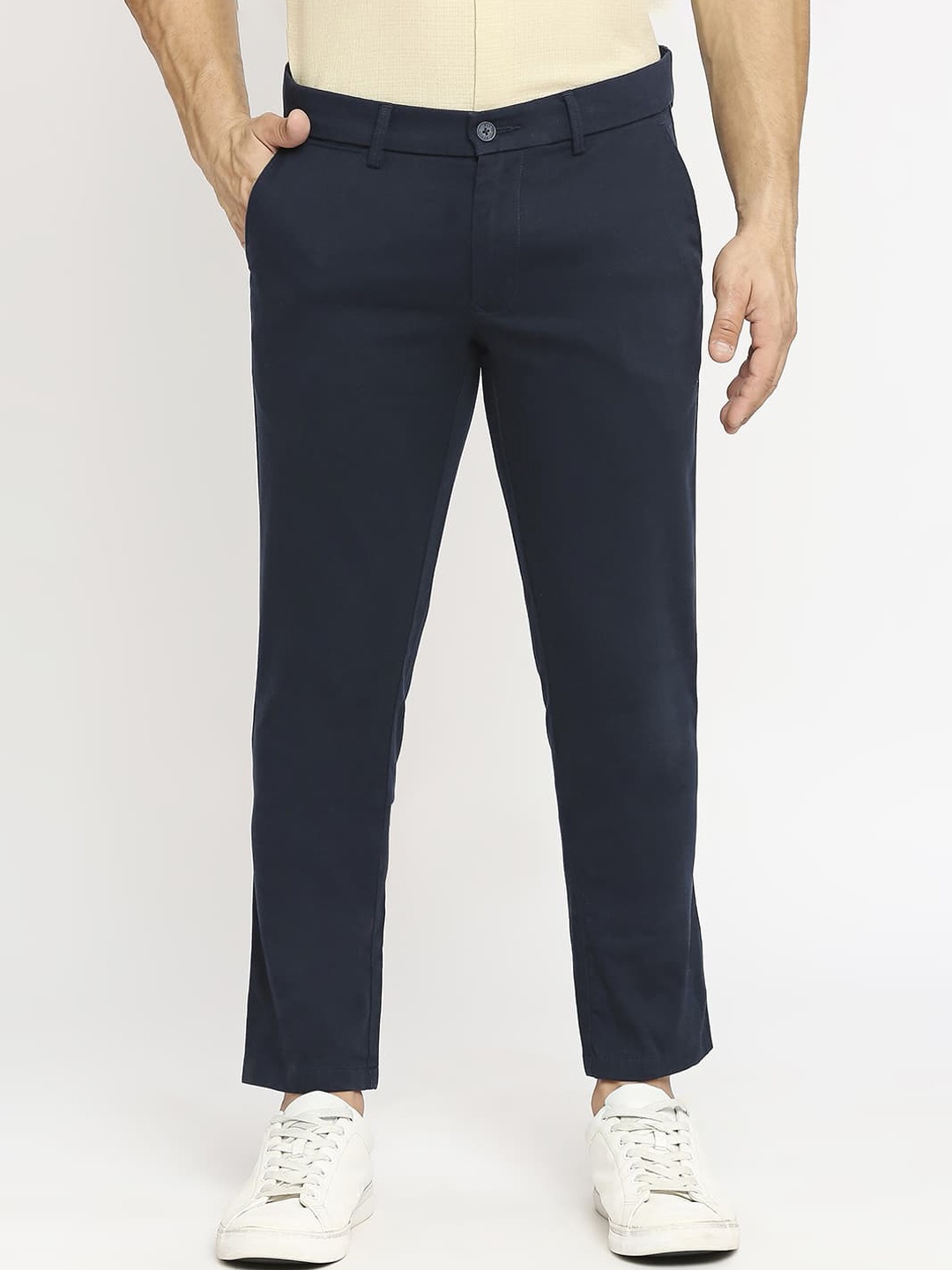 

Basics Men Tapered Fit Cotton Chinos, Navy blue