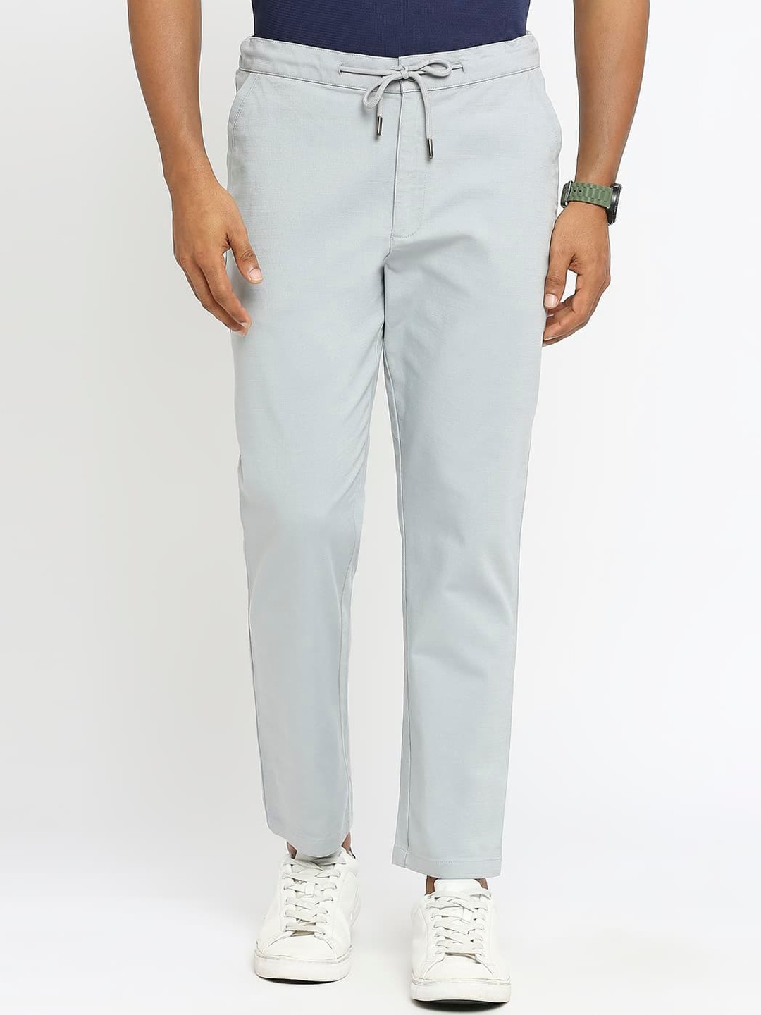 

Basics Men Tapered Fit Trousers, Blue