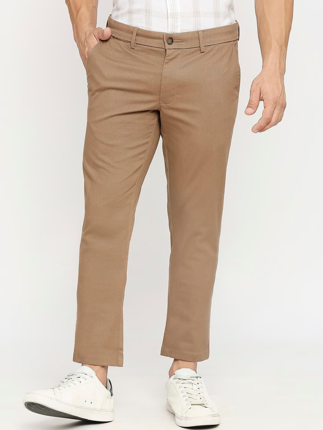 

Basics Men Tapered Fit Cotton Chinos, Brown