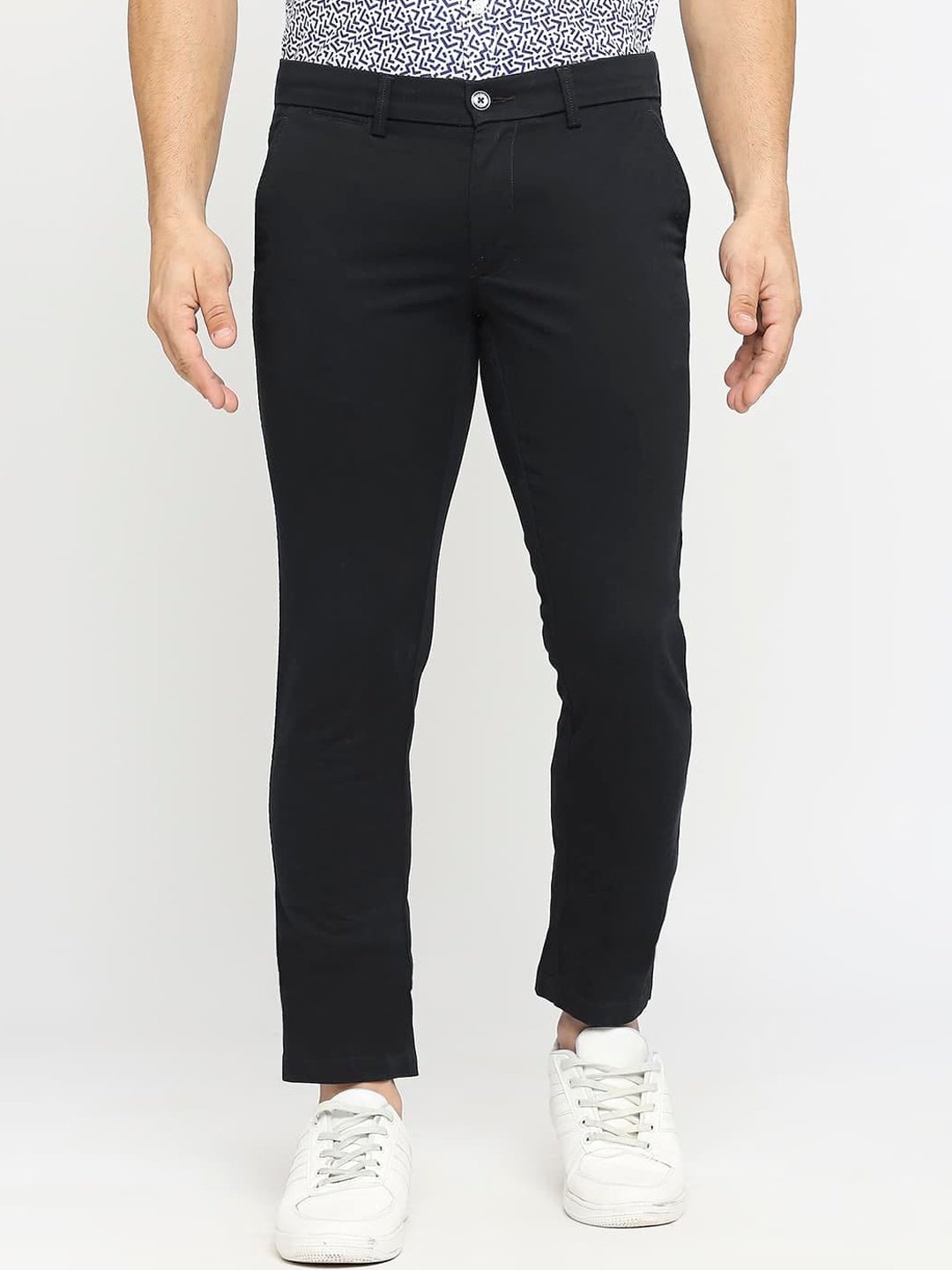 

Basics Men Tapered Fit Cotton Chinos, Navy blue