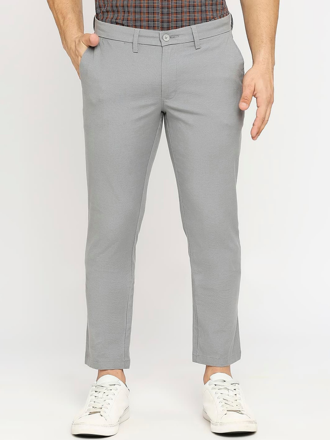 

Basics Men Tapered Fit Trousers, Grey