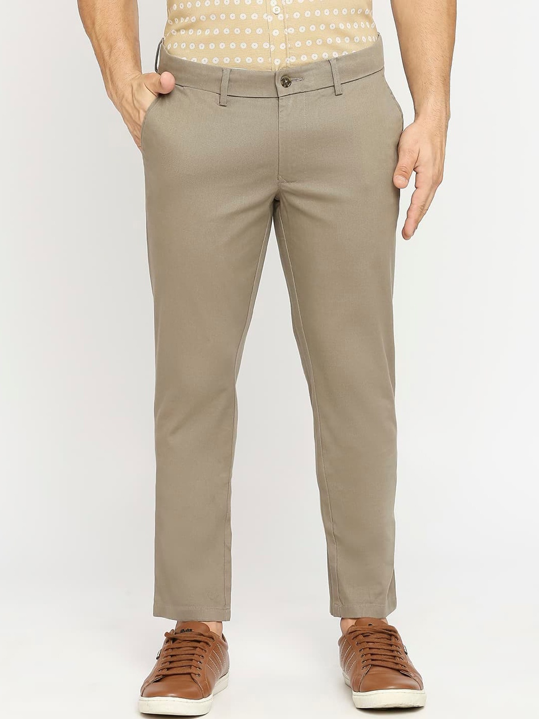 

Basics Men Tapered Fit Cotton Chinos, Brown