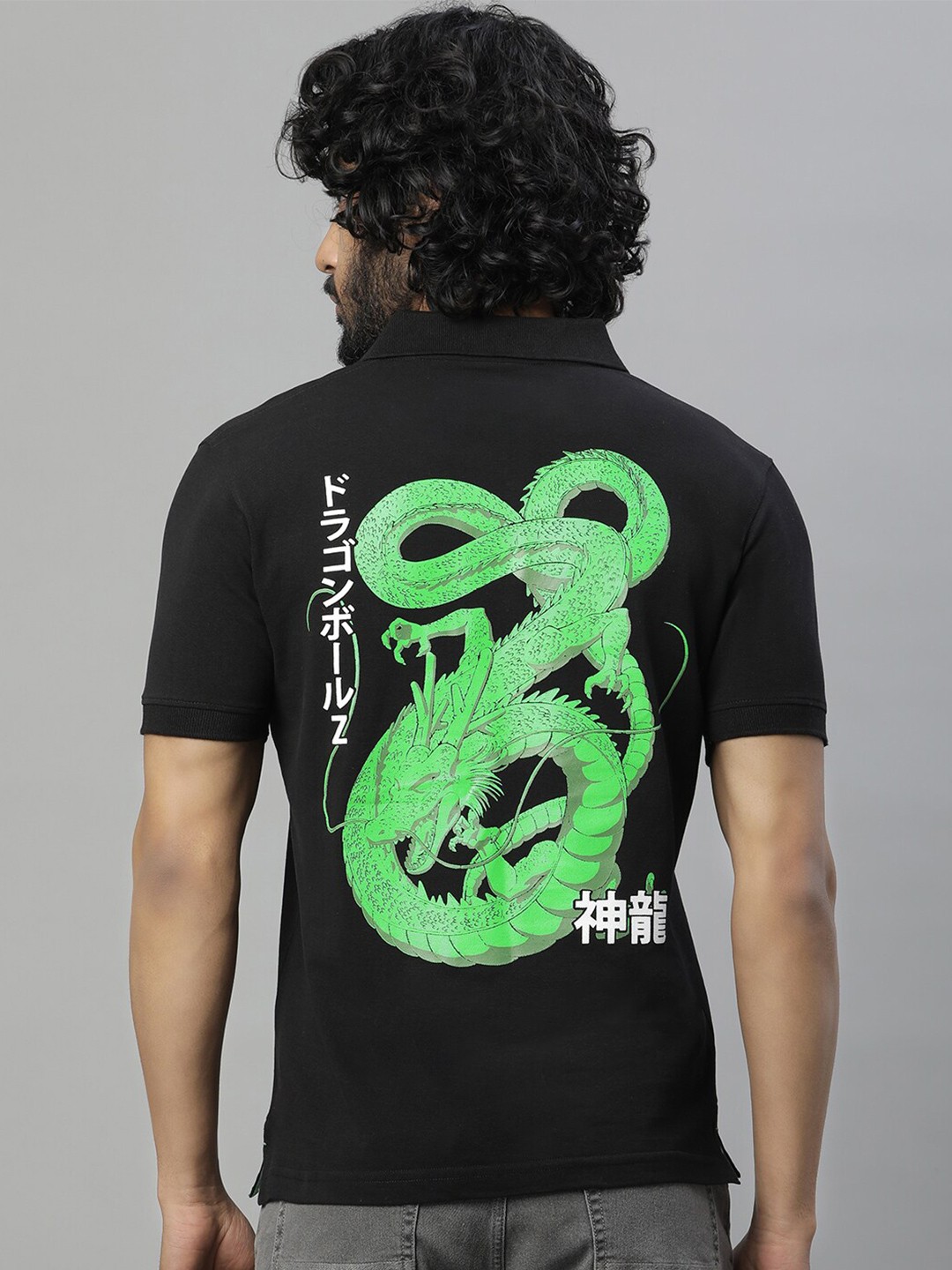 

Free Authority Dragon Ball Z Graphic Printed Polo Collar Pure Cotton T-shirt, Black