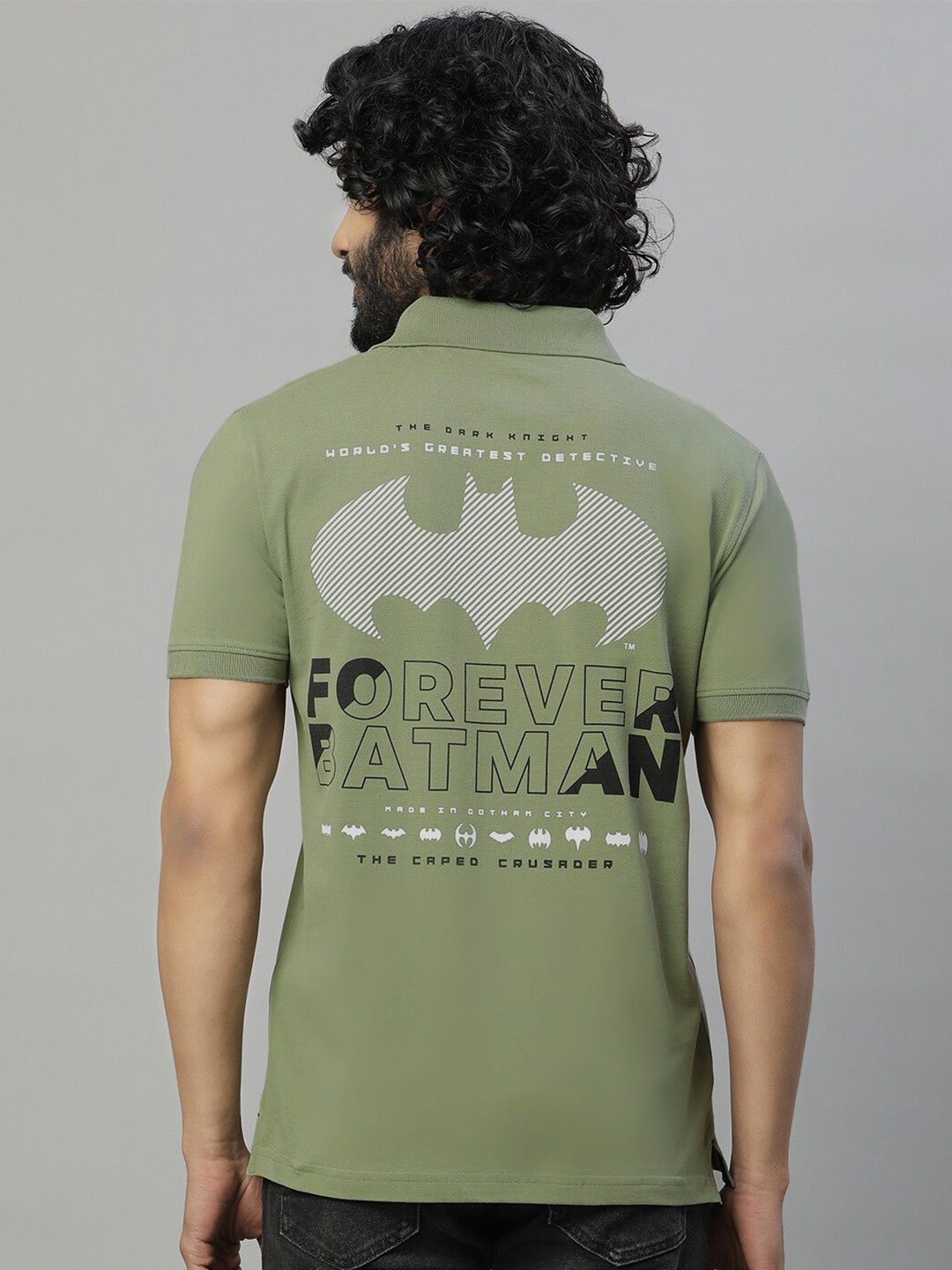 

Free Authority Batman Printed Pure Cotton T-Shirt, Green