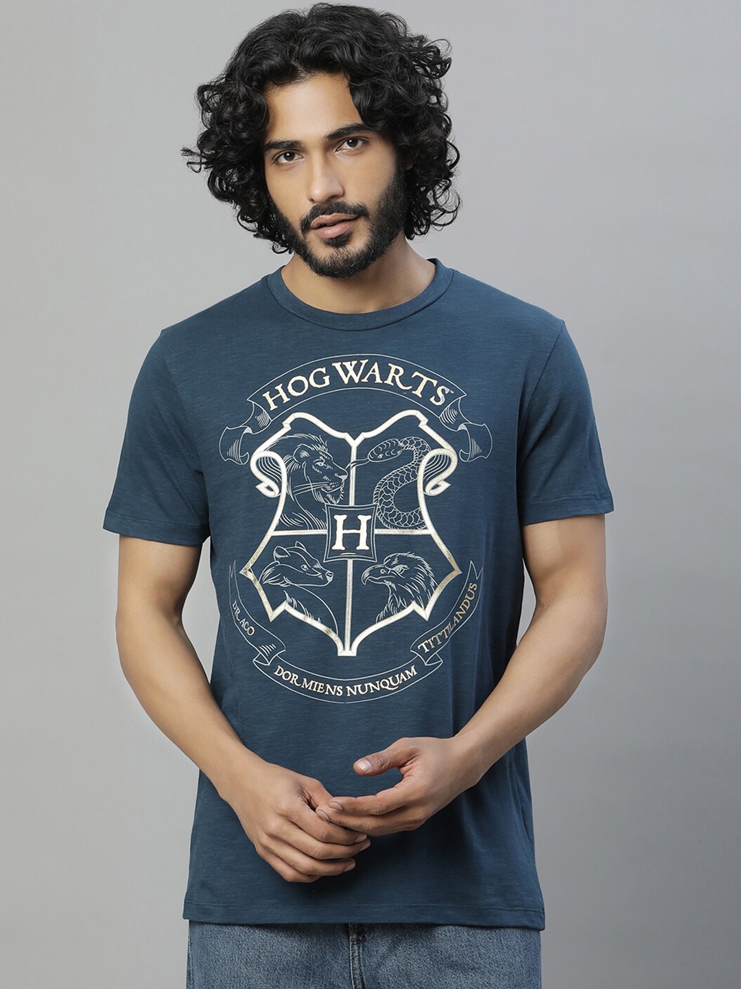 

Free Authority Harry Potter Printed Pure Cotton Round Neck T-shirt, Teal
