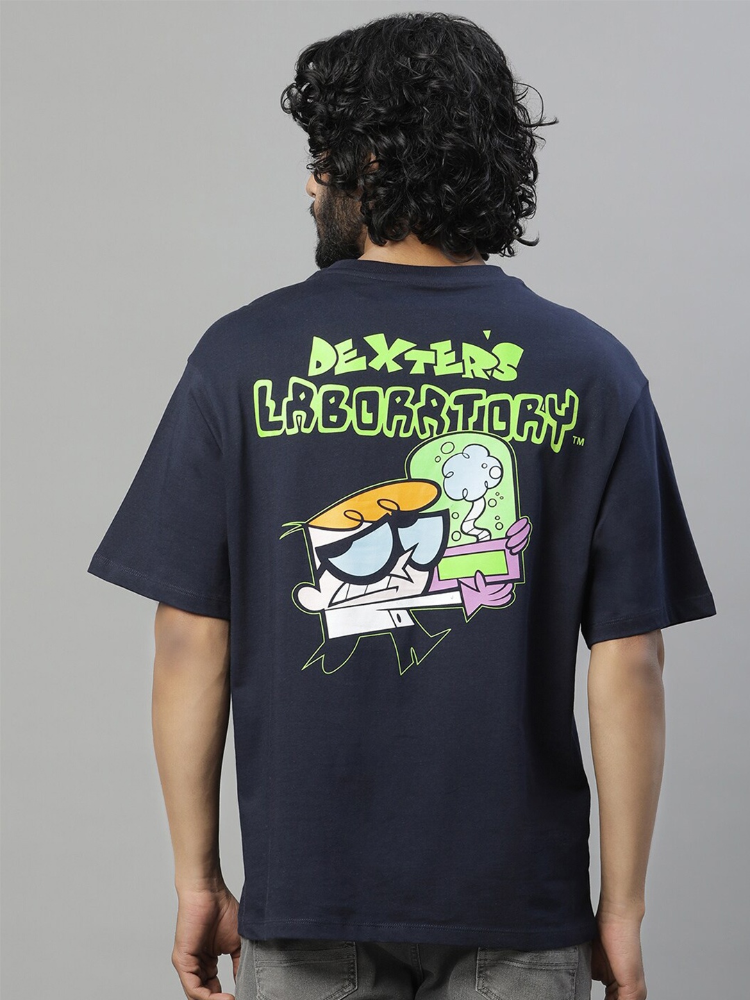 

Free Authority Dexter's Laboratory Printed Pure Cotton Oversized T-Shirt, Navy blue