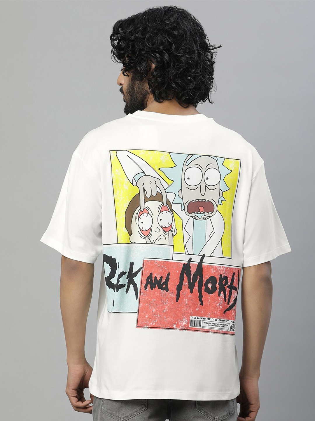 

Free Authority Graphic Rick & Morty Printed Pure Cotton Oversized T-Shirt, Off white