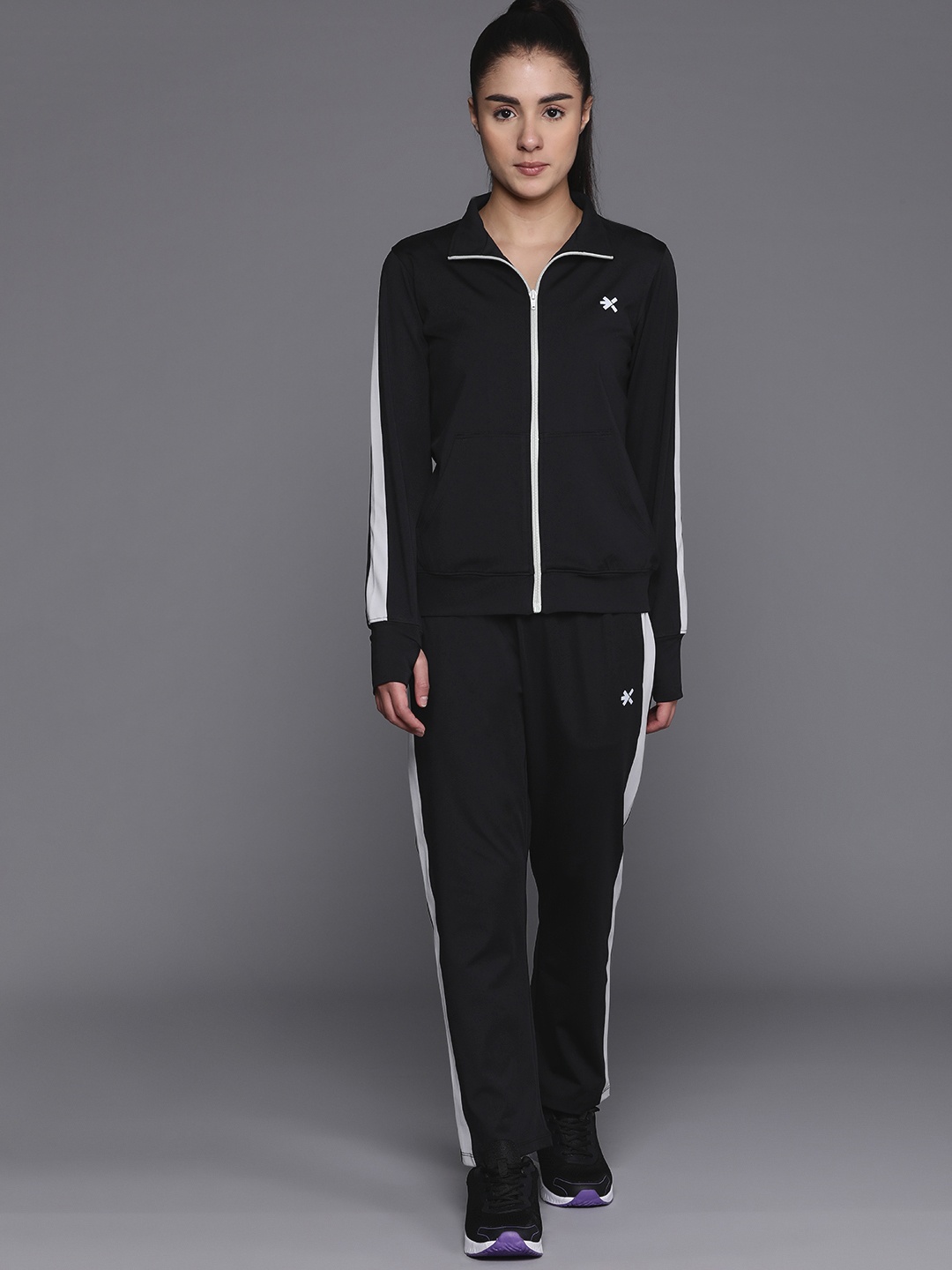 

HRX by Hrithik Roshan Women Solid Tracksuit, Black