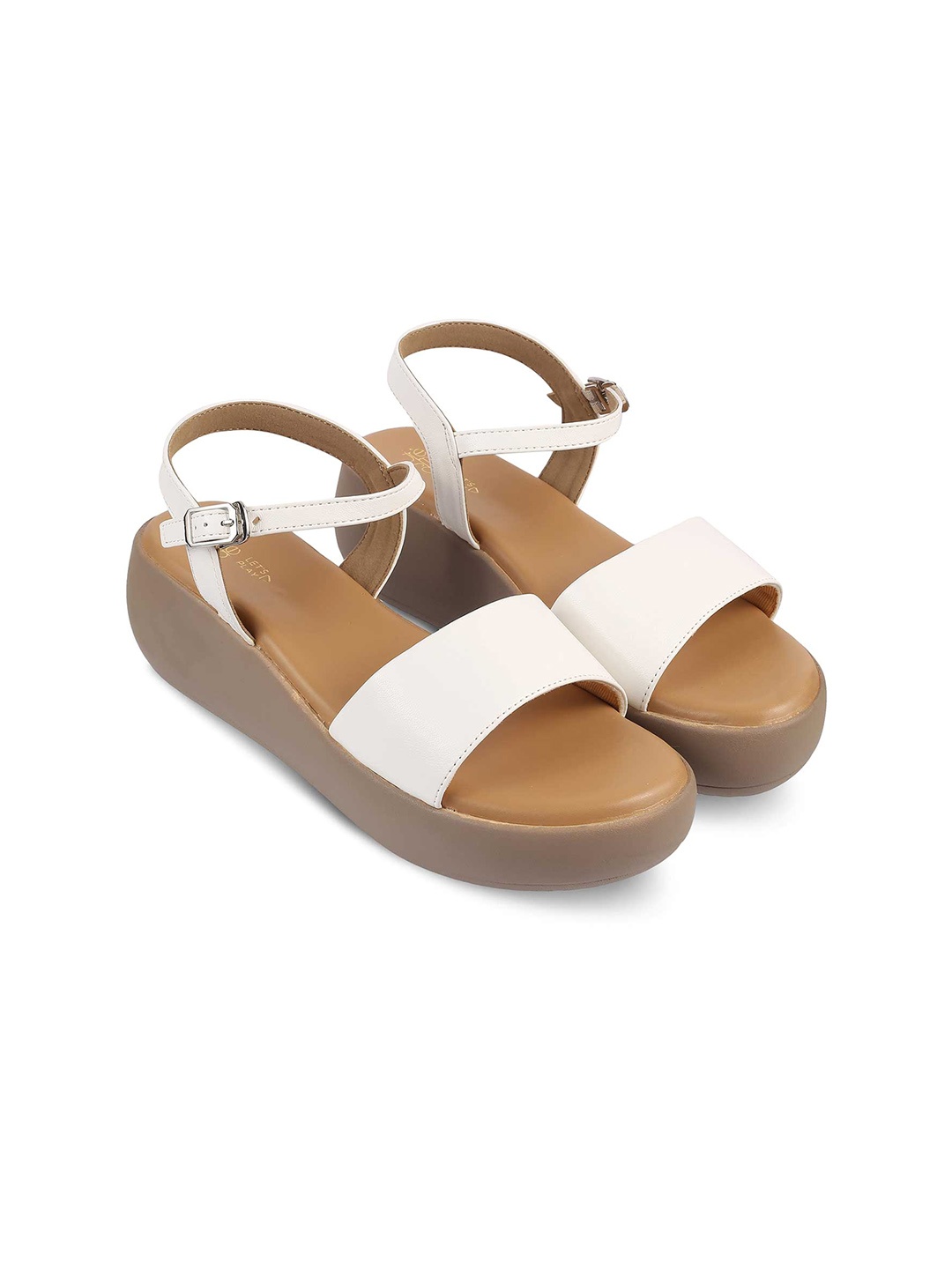 

Tresmode Open Toe Backstrap Wedges, White