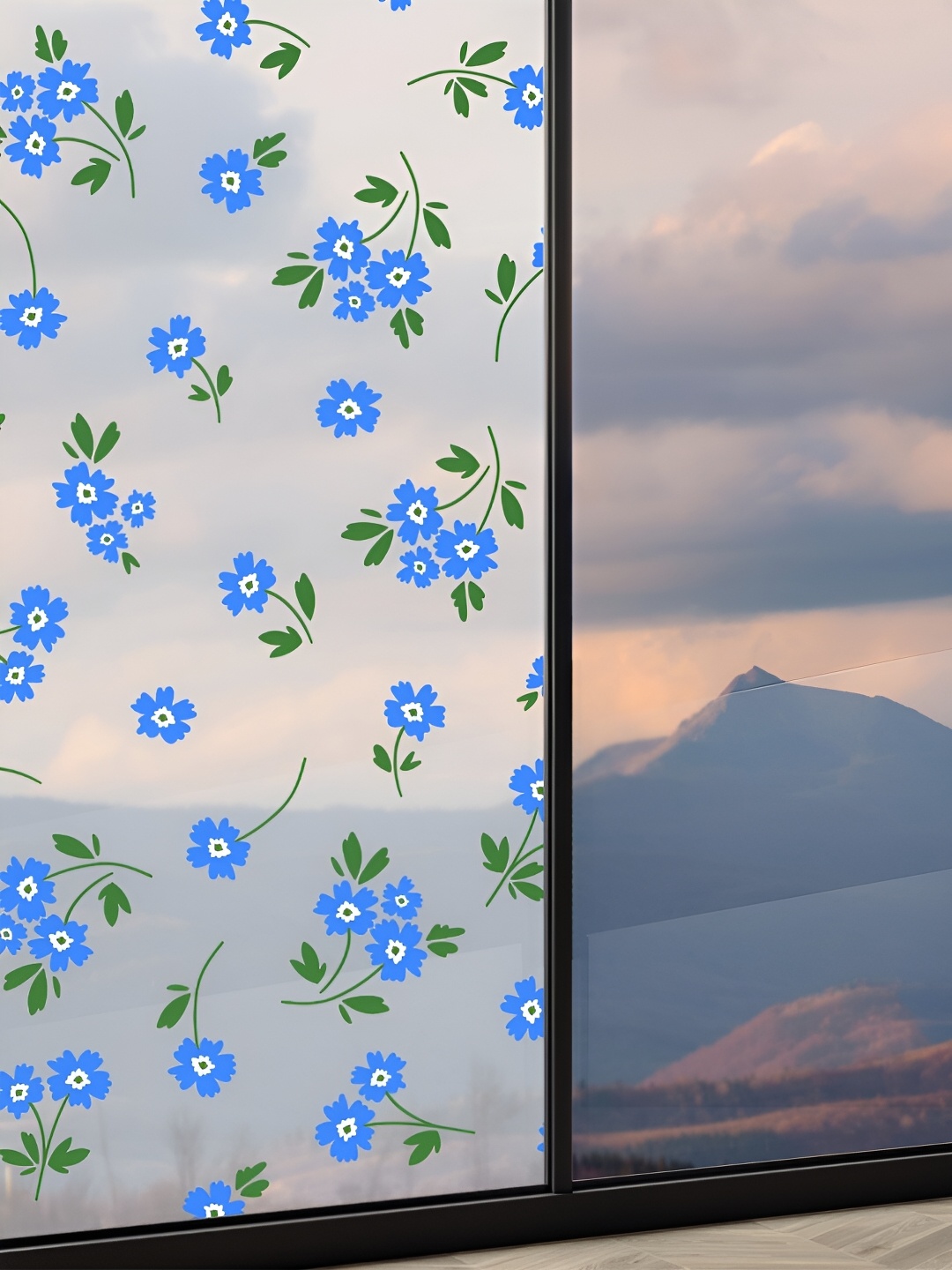 

CVANU Blue & Green Printed Self Adhesive & Waterproof Window Sticker