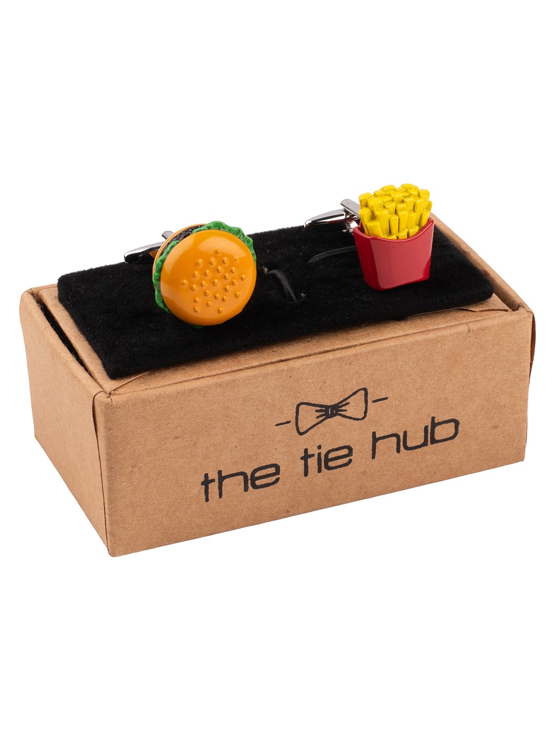 

The Tie Hub Silver-Plated Quirky Cufflink, Yellow