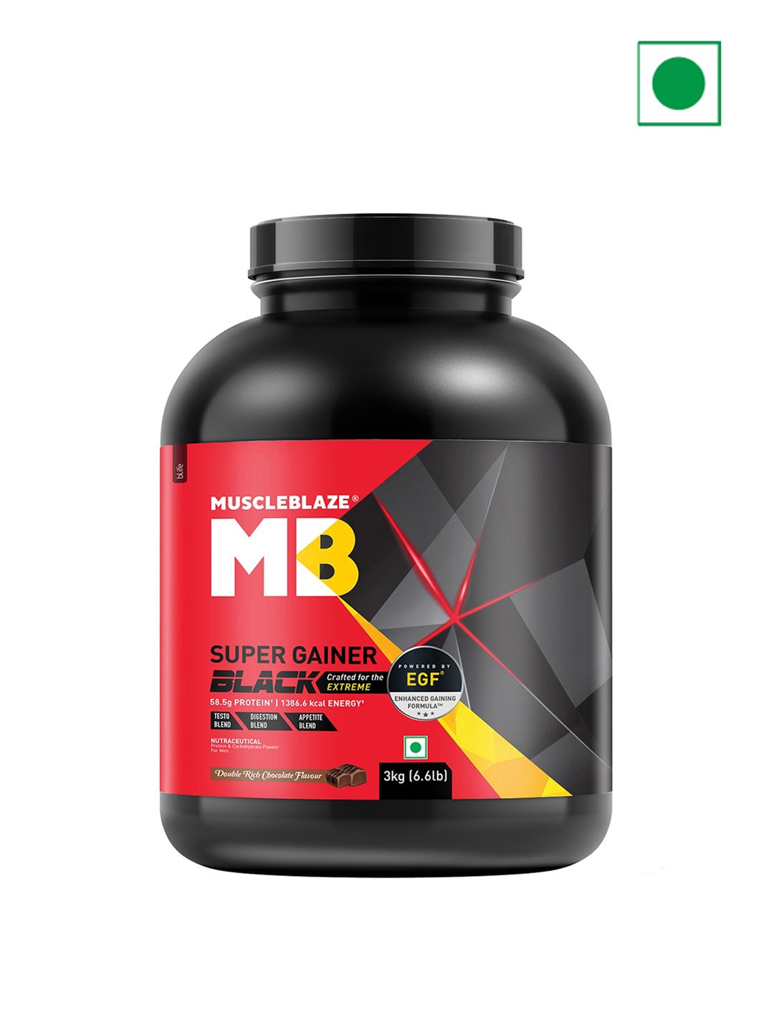 

MuscleBlaze Super Gainer Black Powder 3 Kg - Double Rich Chocolate Flavour