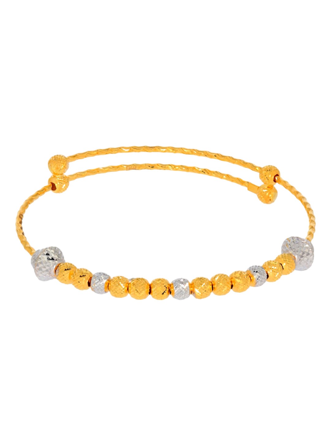 

BHIMA 22K Hallmark 916 Purity Yellow Gold Kids Rhodium Bangle