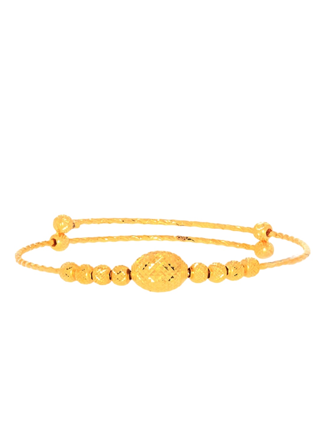 

BHIMA 22K Hallmark 916 Purity Yellow Gold Kids Cuttingball Bangle