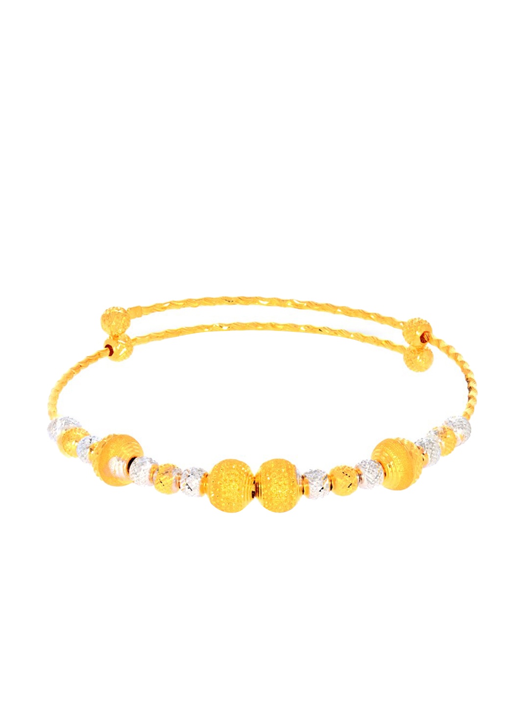 

BHIMA 22K Hallmark 916 Purity Yellow Gold Kids Rhodium Bangle