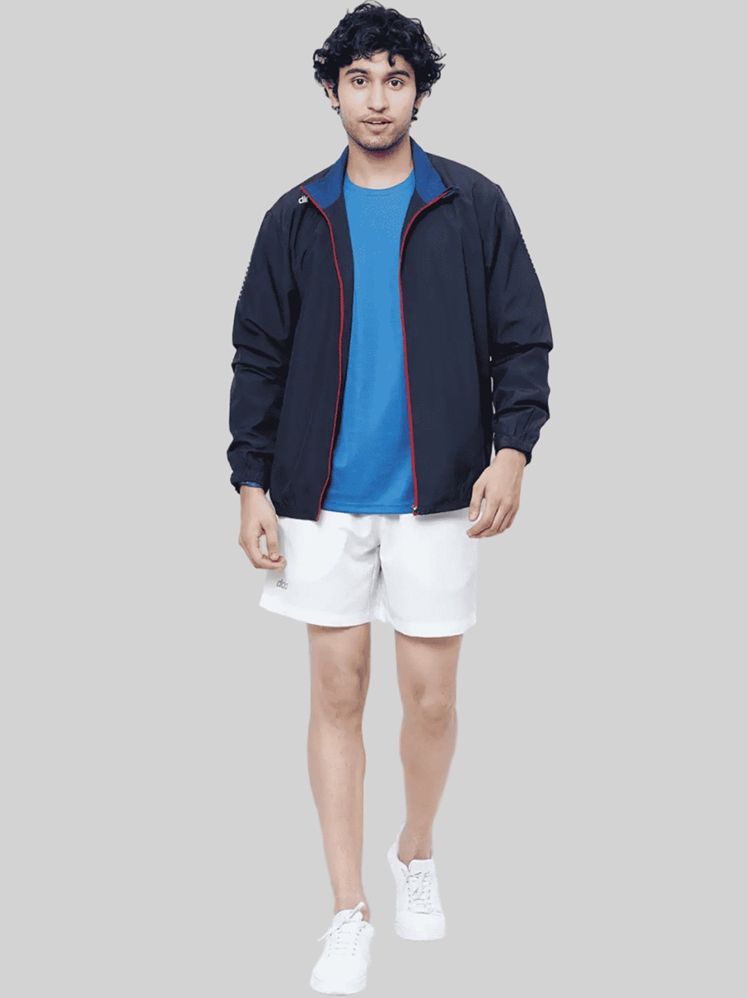 

DIDA Colourblocked Lightweight Dry Fit Training Sporty Jacket, Navy blue
