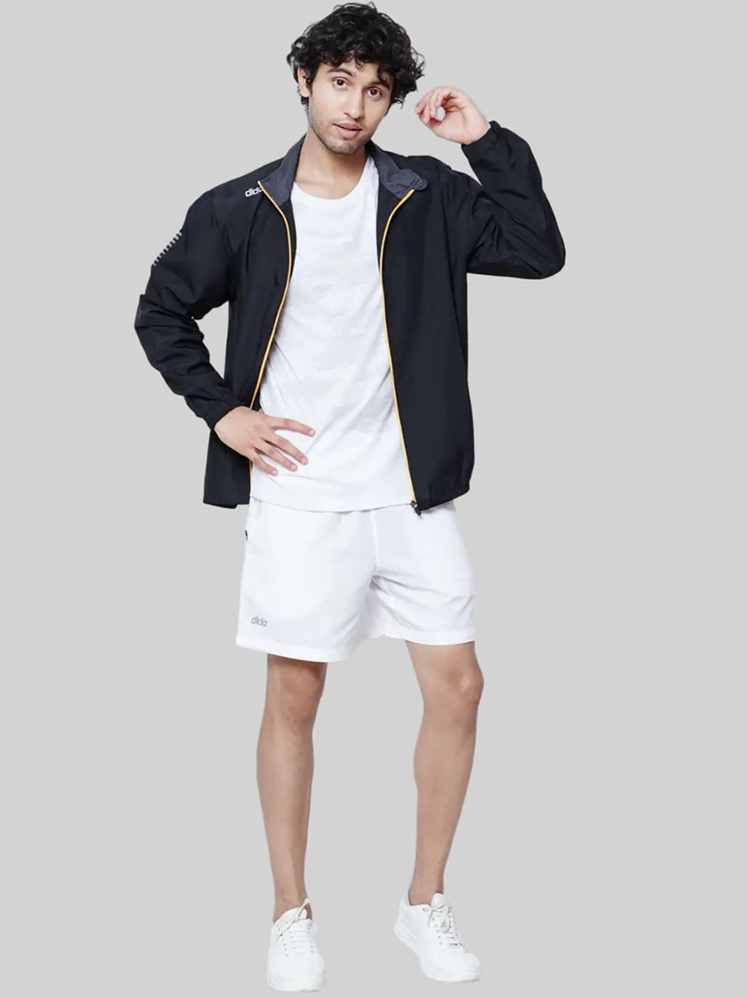 

DIDA Mock Collar Lightweight Dry Fit Comfort Fit Sporty Jacket, Black