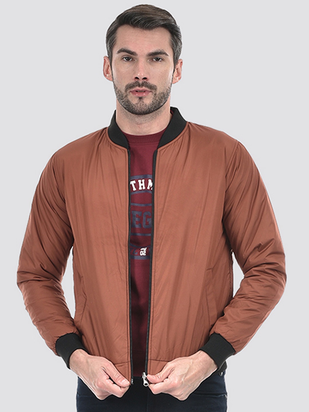 

Integriti Stand Collar Reversible Bomber Jacket, Rust