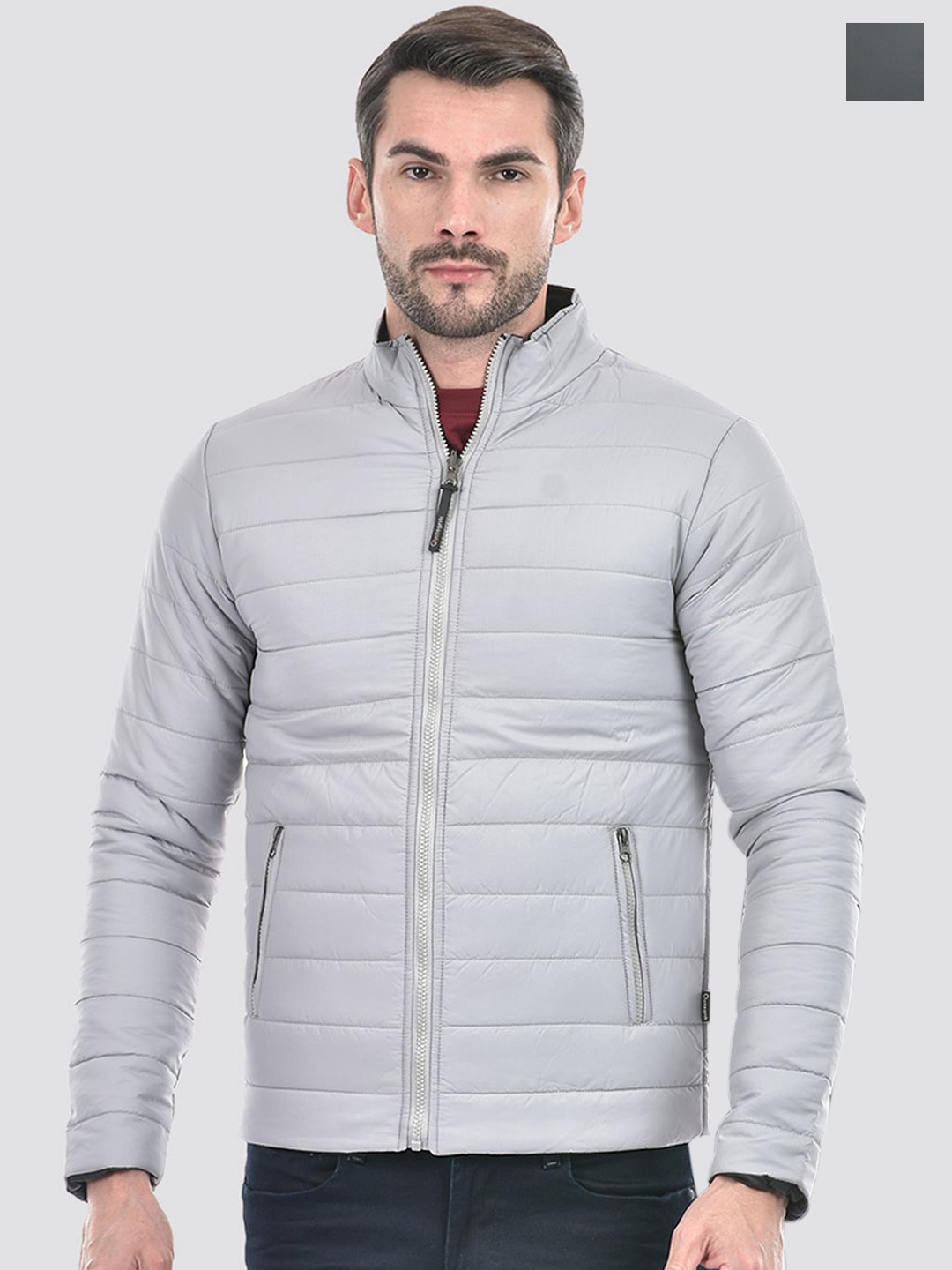 

Integriti Mock Collar Reversible Puffer Jacket, Grey