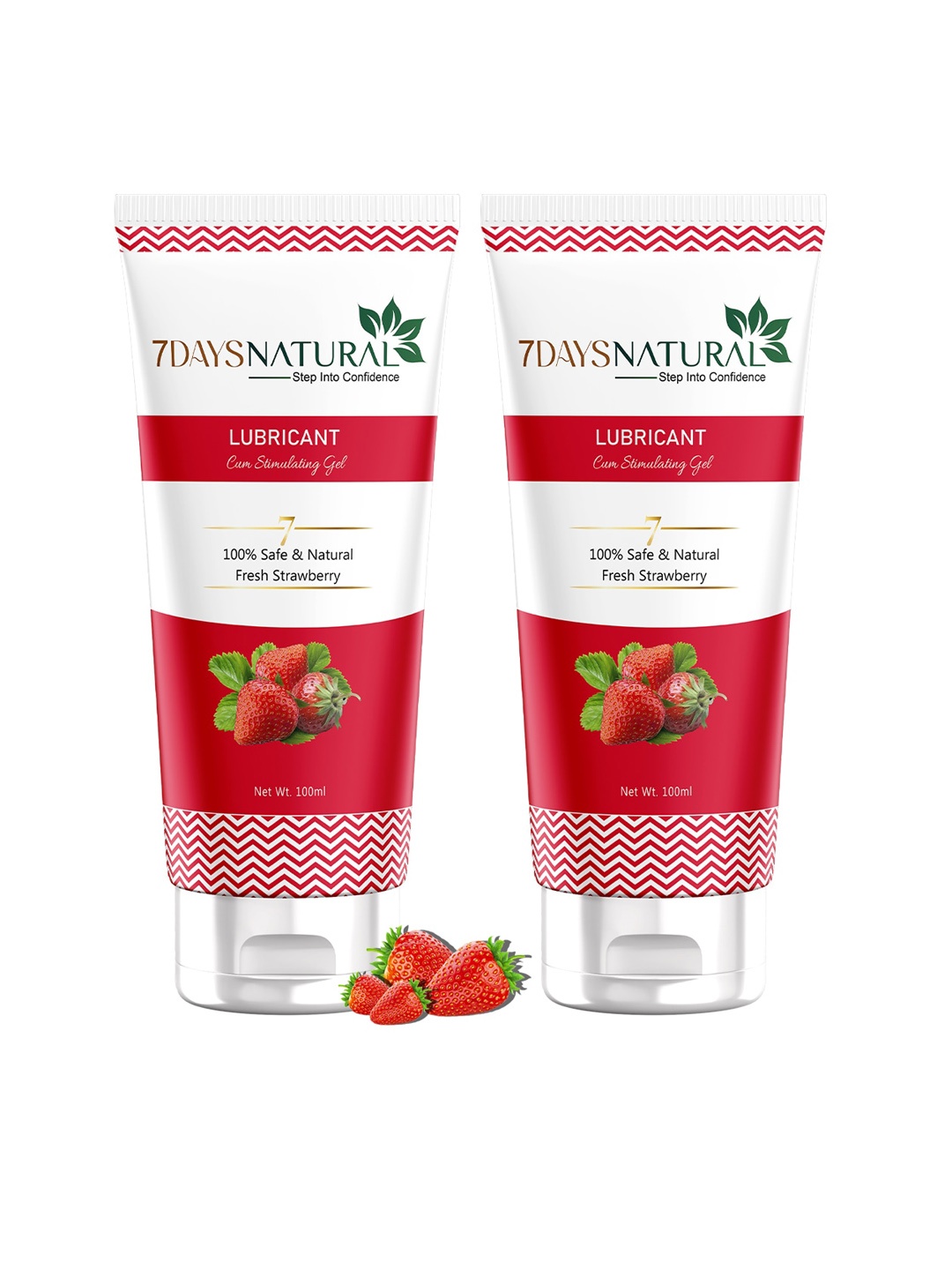 

7 DAYS Natural Set Of 2 Water-Based Lubricant Cum Stimulating Gel -100ml Each - Strawberry, Red