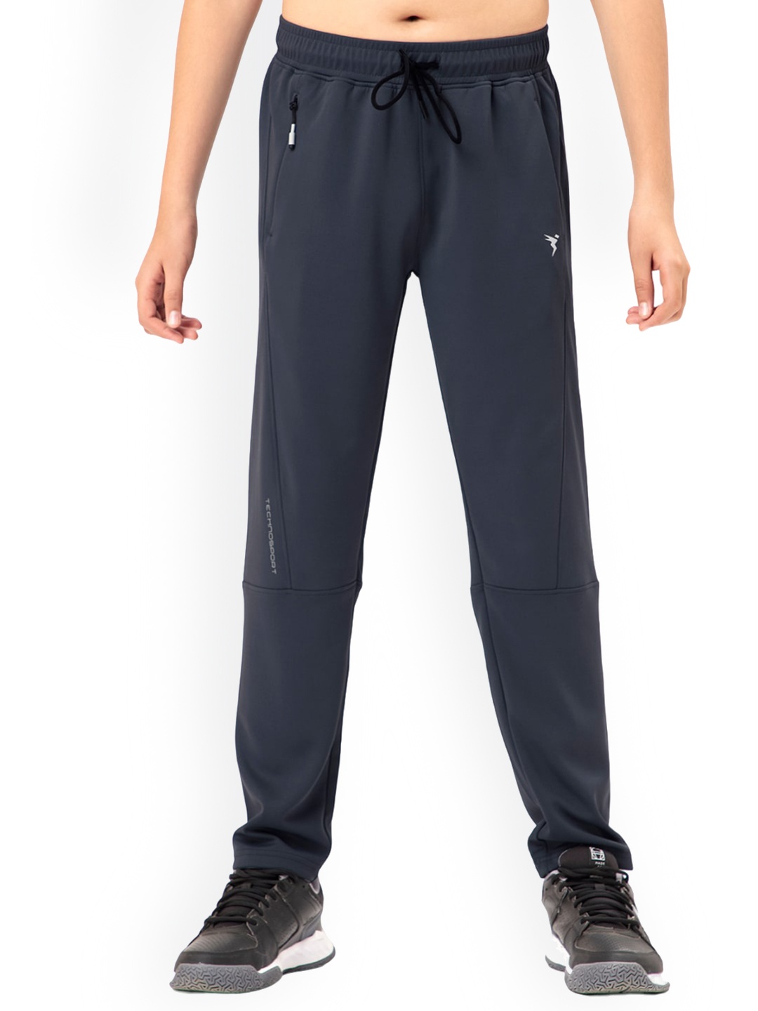 

Technosport Boys SS'24 Mid-Rise Antimicrobial Track Pants, Charcoal