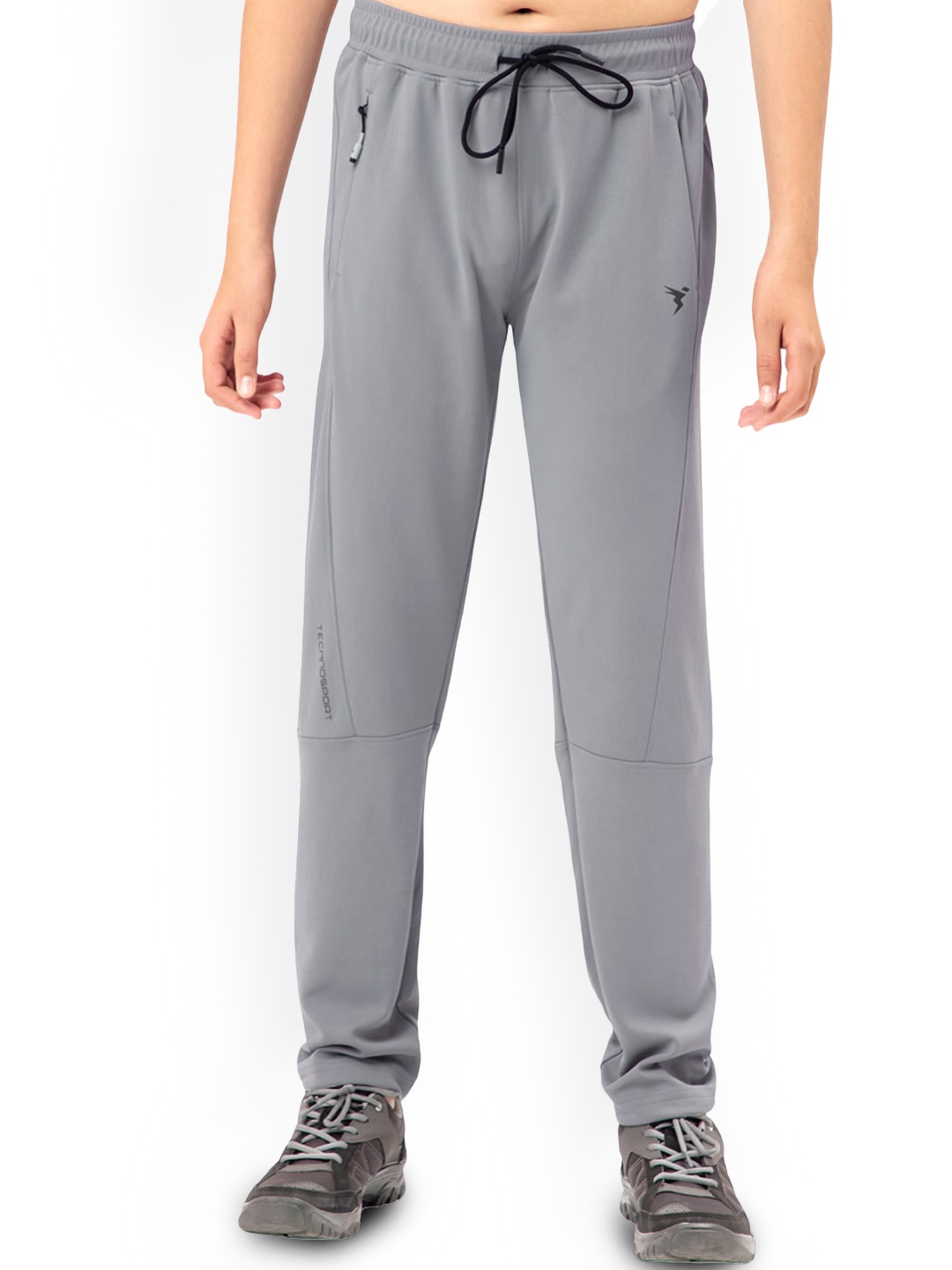 

Technosport Boys SS'24 Mid-Rise Antimicrobial Track Pants, Grey