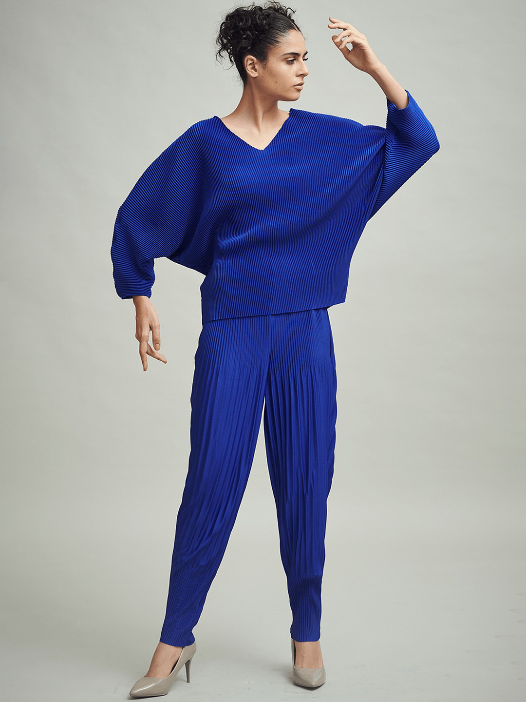 

Dash and Dot Oversized Top With Trousers, Blue