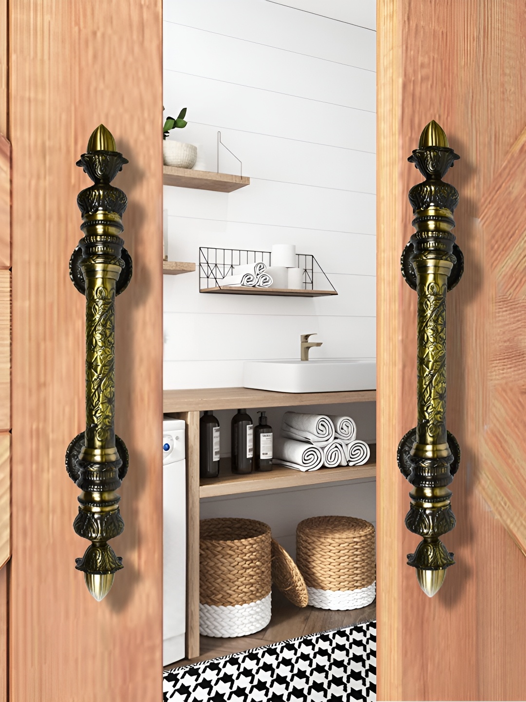 

Rab Matte Finished Brass Door Handle, Metallic