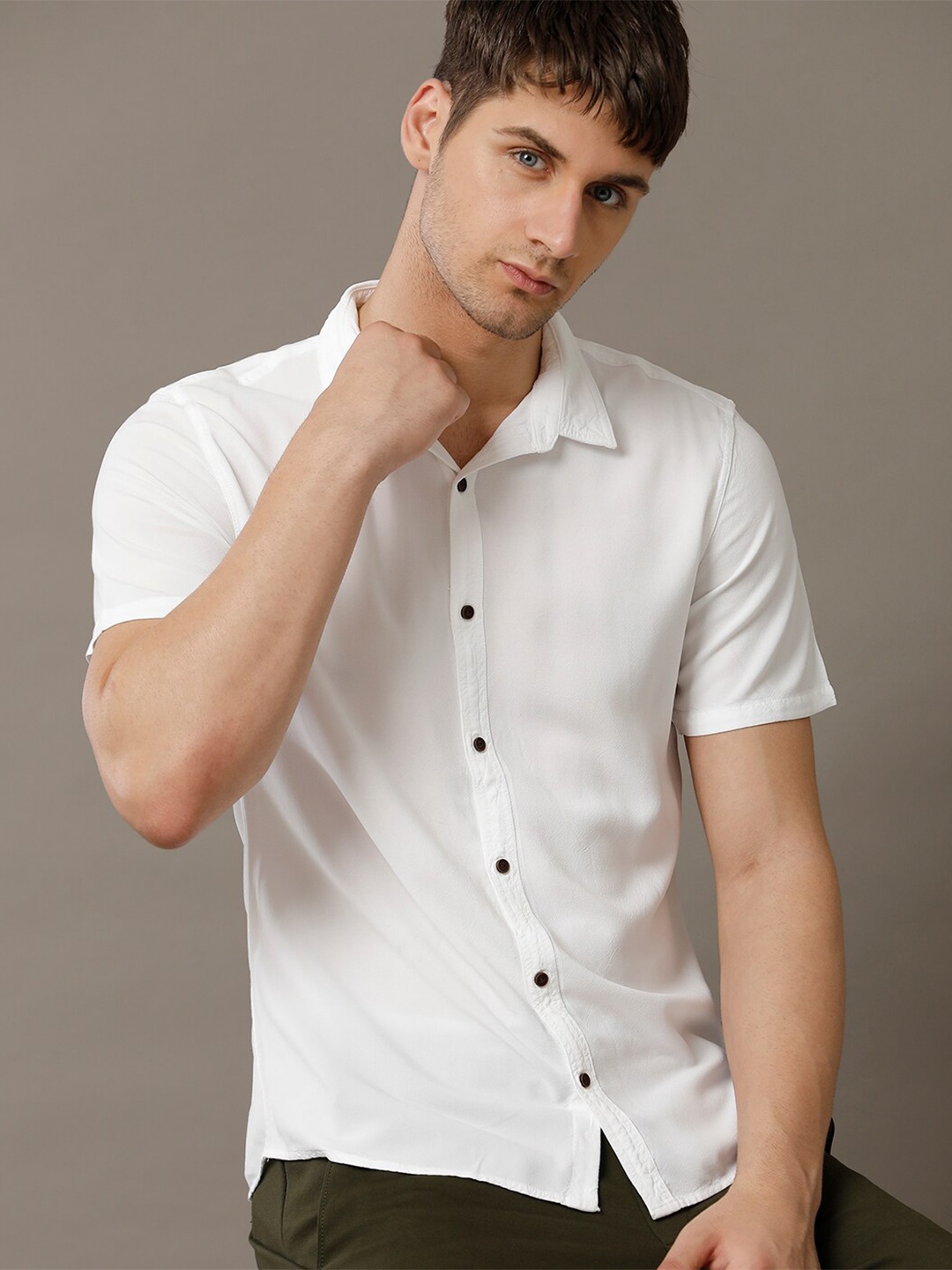 

IDENTITI Slim Fit Casual Shirt, White