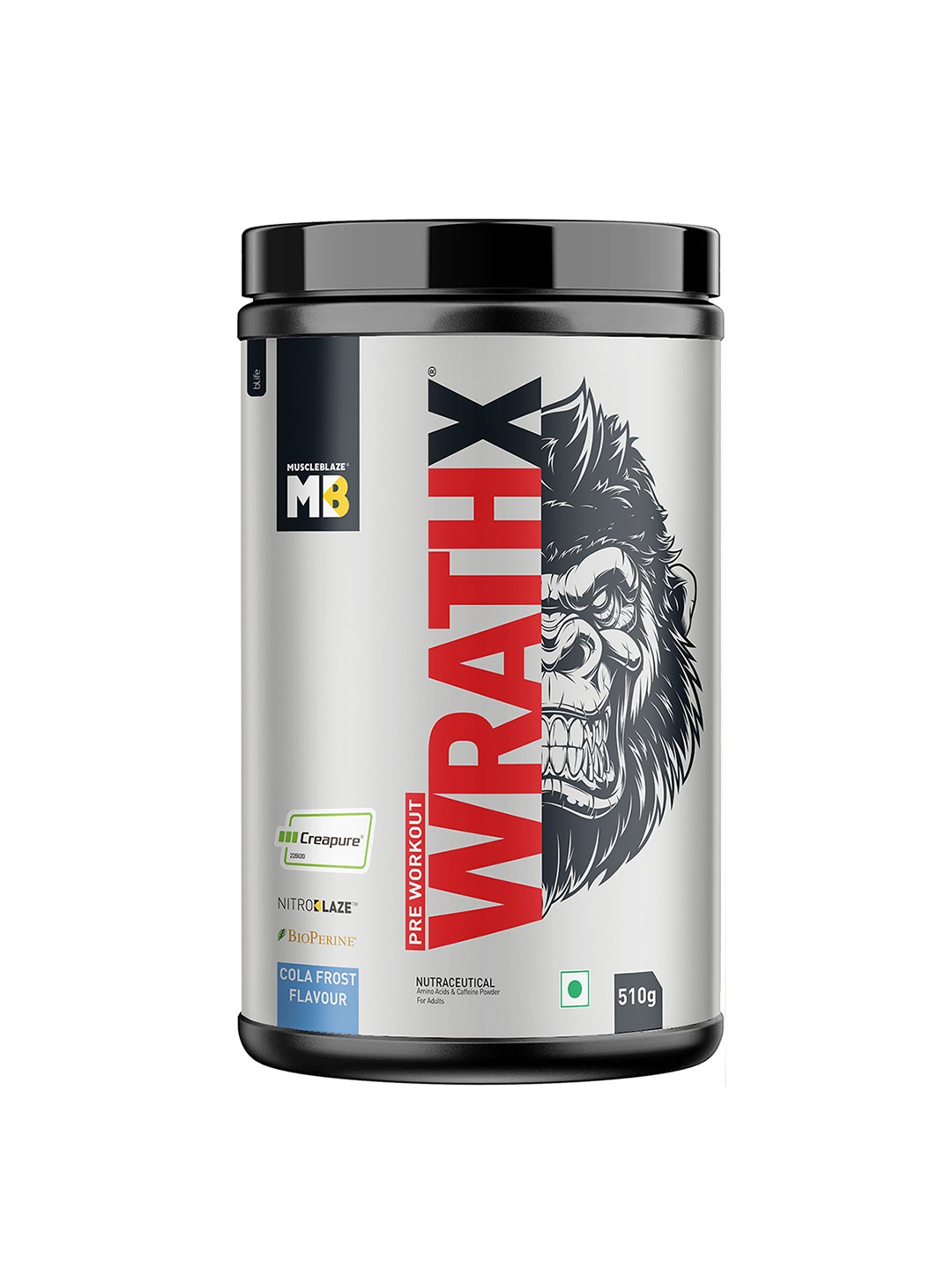 

MuscleBlaze Pre Workout WrathX Voodoo-500Gm, Black