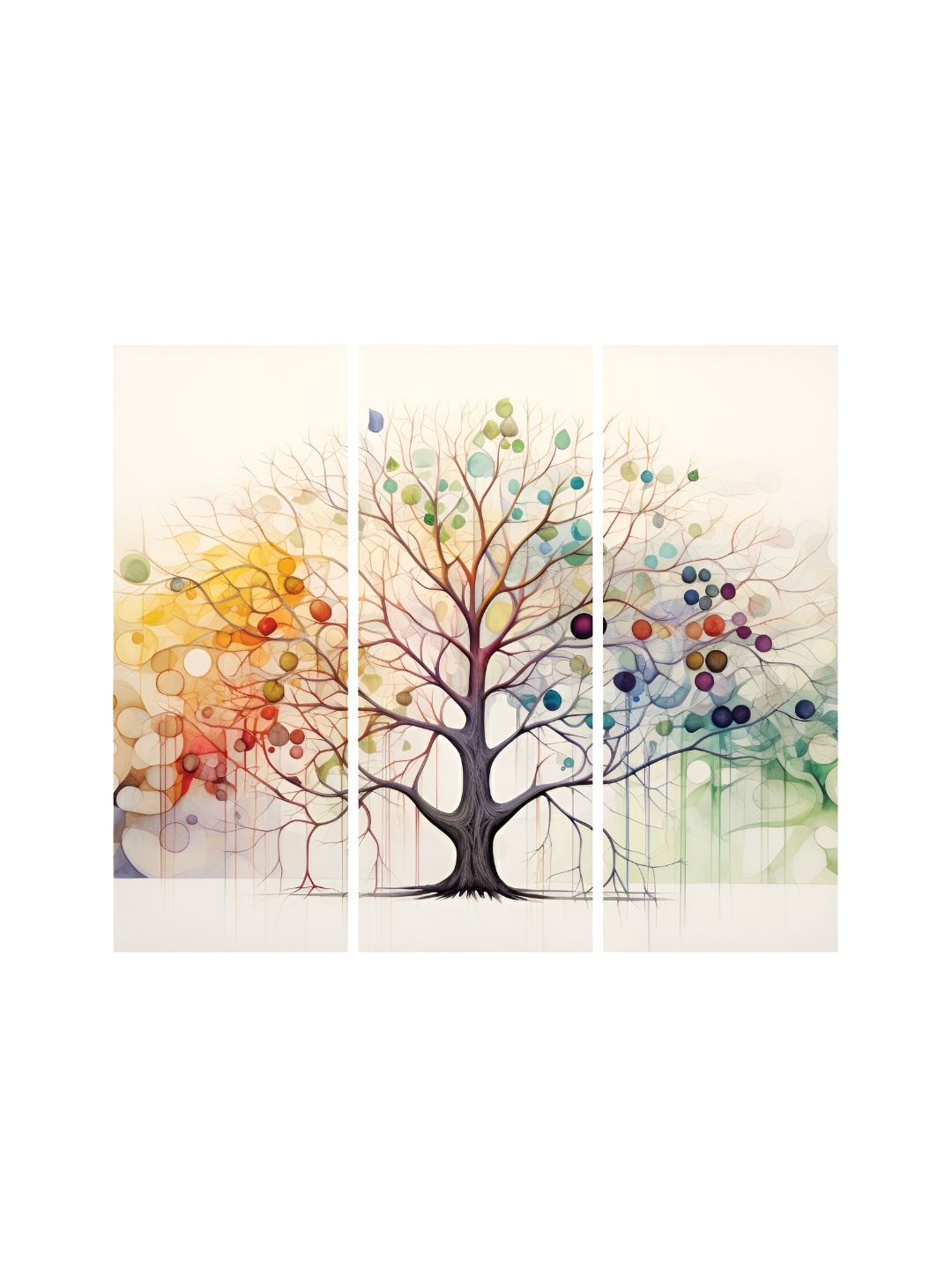 

RANDOM White & Green 3 Pieces Canvas Floral and Botanical Painting Wall Art