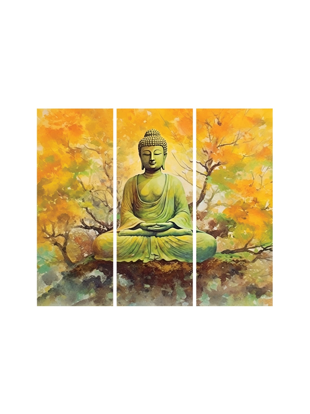 

RANDOM Yellow & Green 3 Pieces Canvas Painting Wall Art