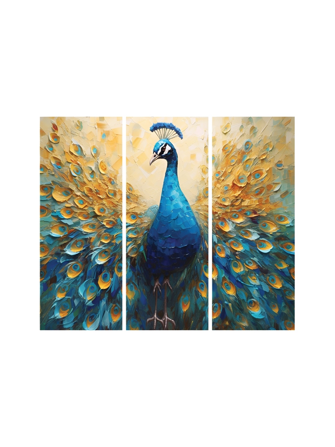 

RANDOM Blue & Yellow 3 Pieces Canvas Other Painting Wall Art