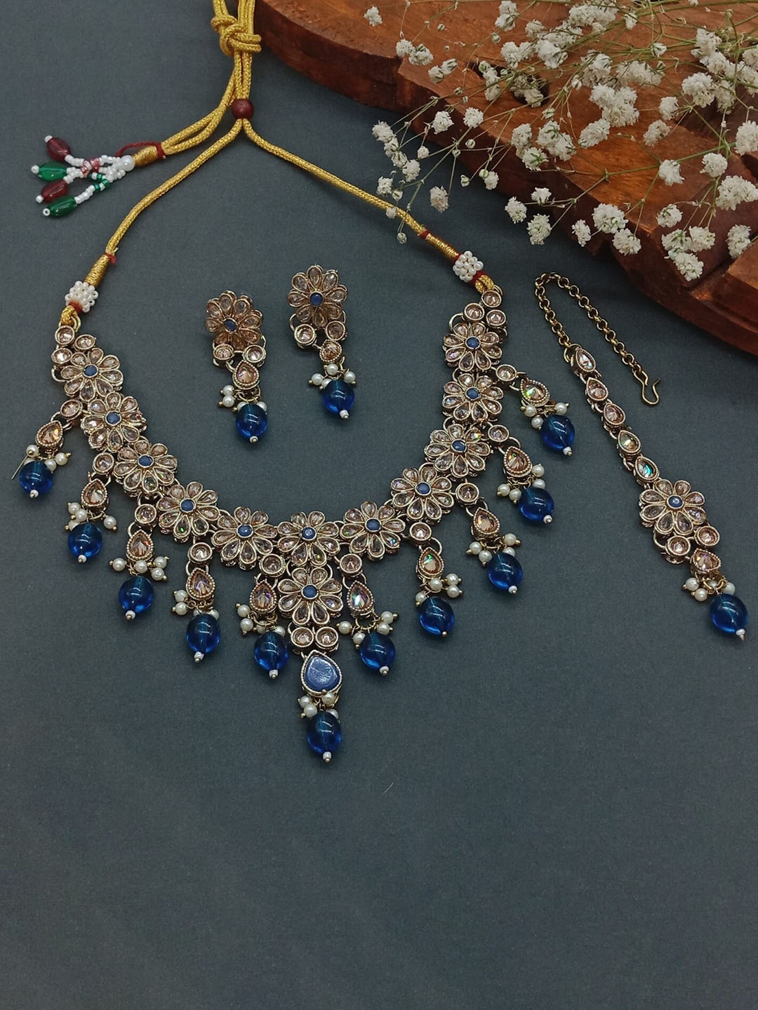 

AASHISH IMITATION Gold Plated American Diamond Jewellery Set