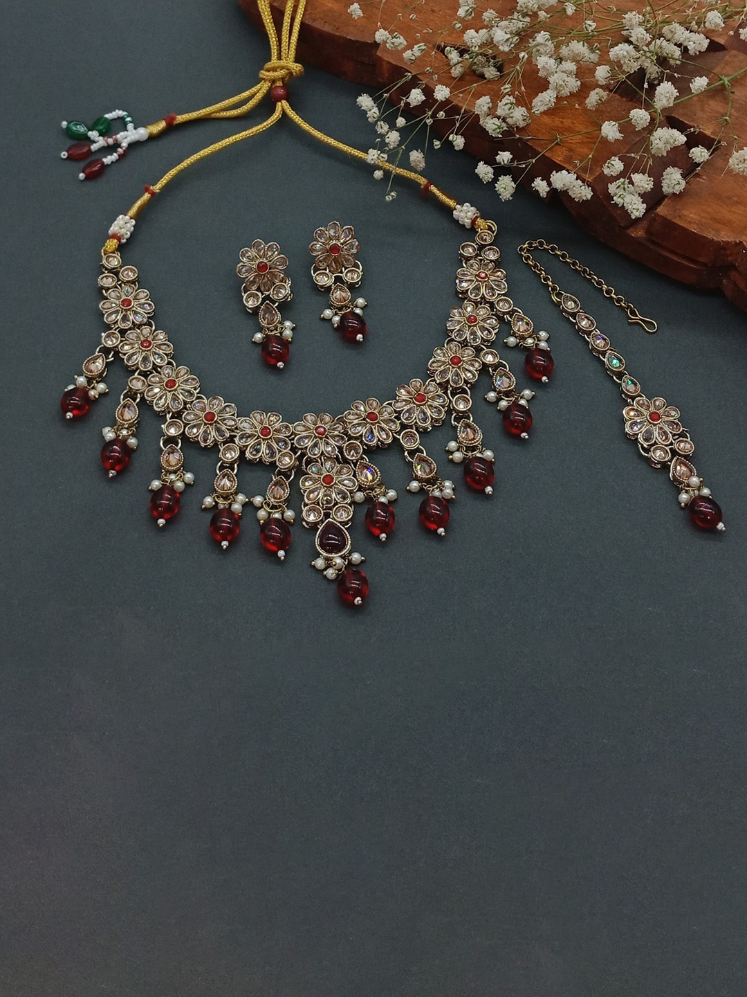 

AASHISH IMITATION Gold Plated American Diamond Jewellery Set