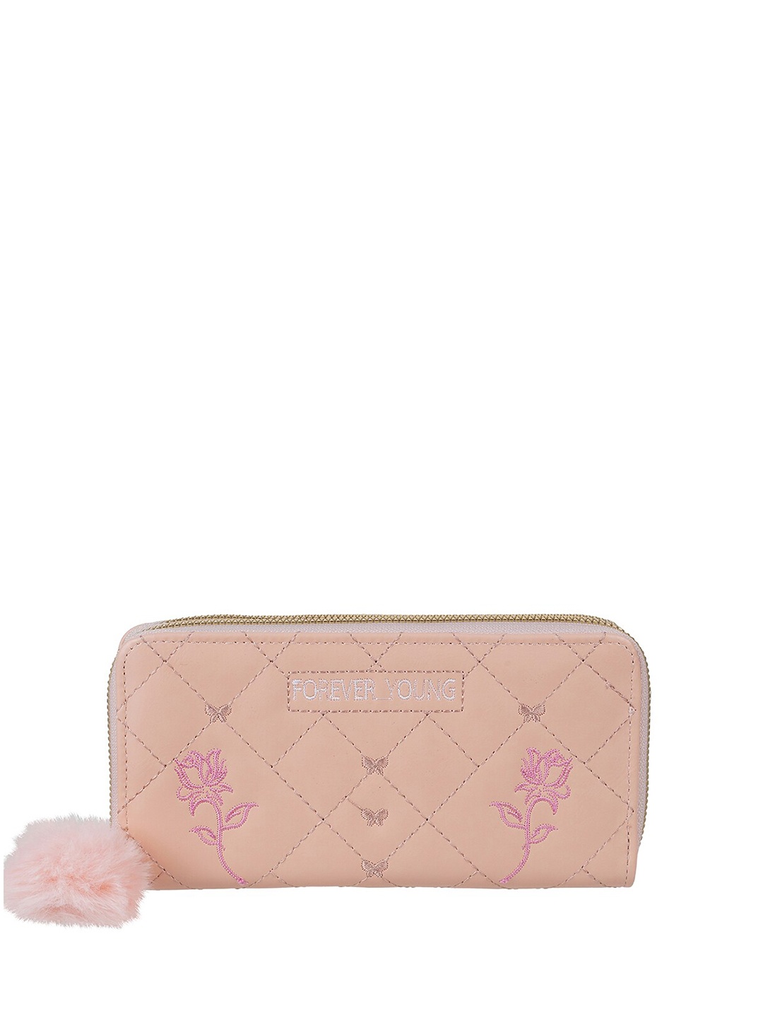 

WALKWAY by Metro Women Floral Textured Zip Around Wallet, Pink