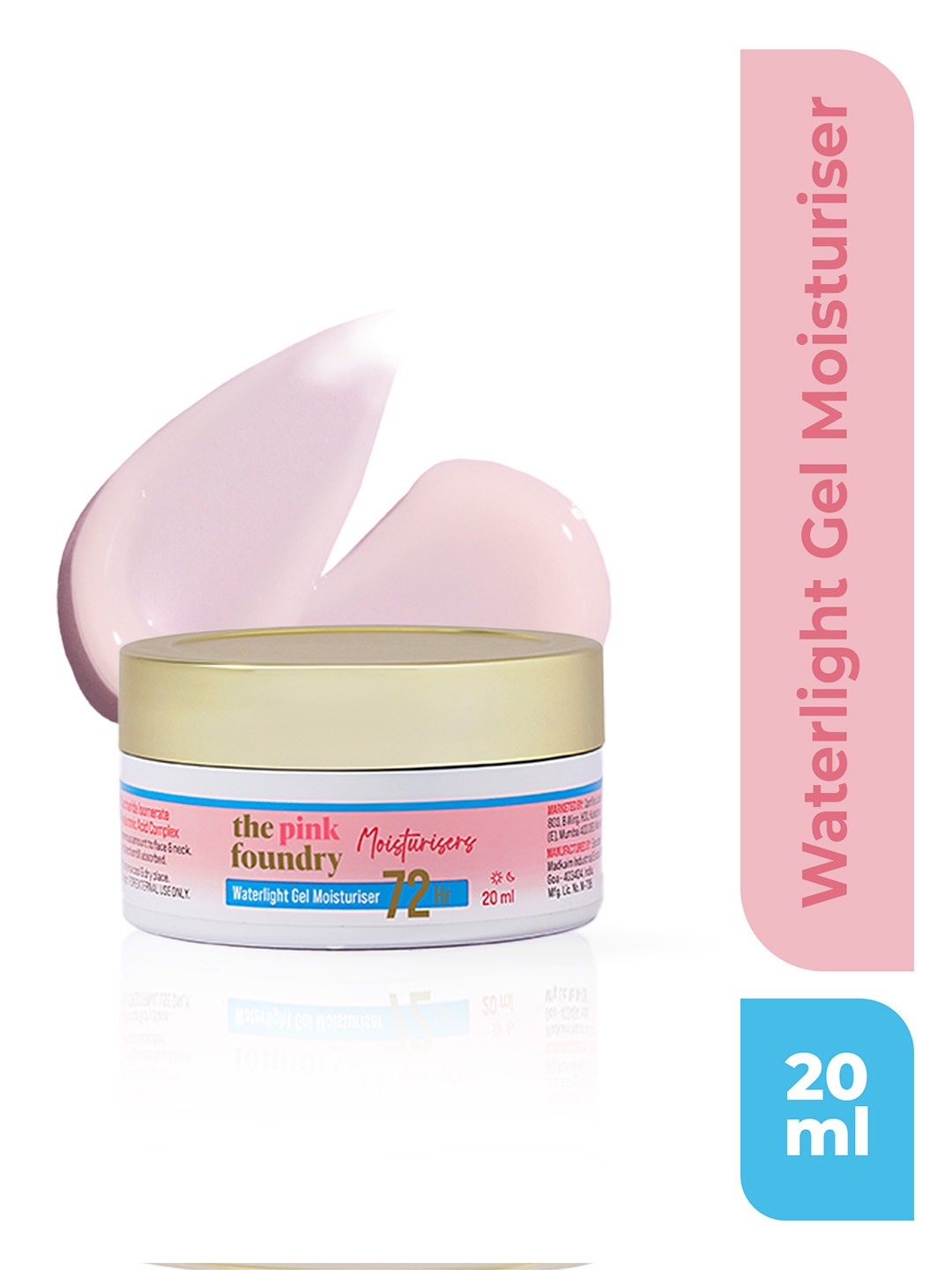 

The Pink Foundry Waterlight Gel Moisturiser For 72Hrs Hydration - 20ml, Cream