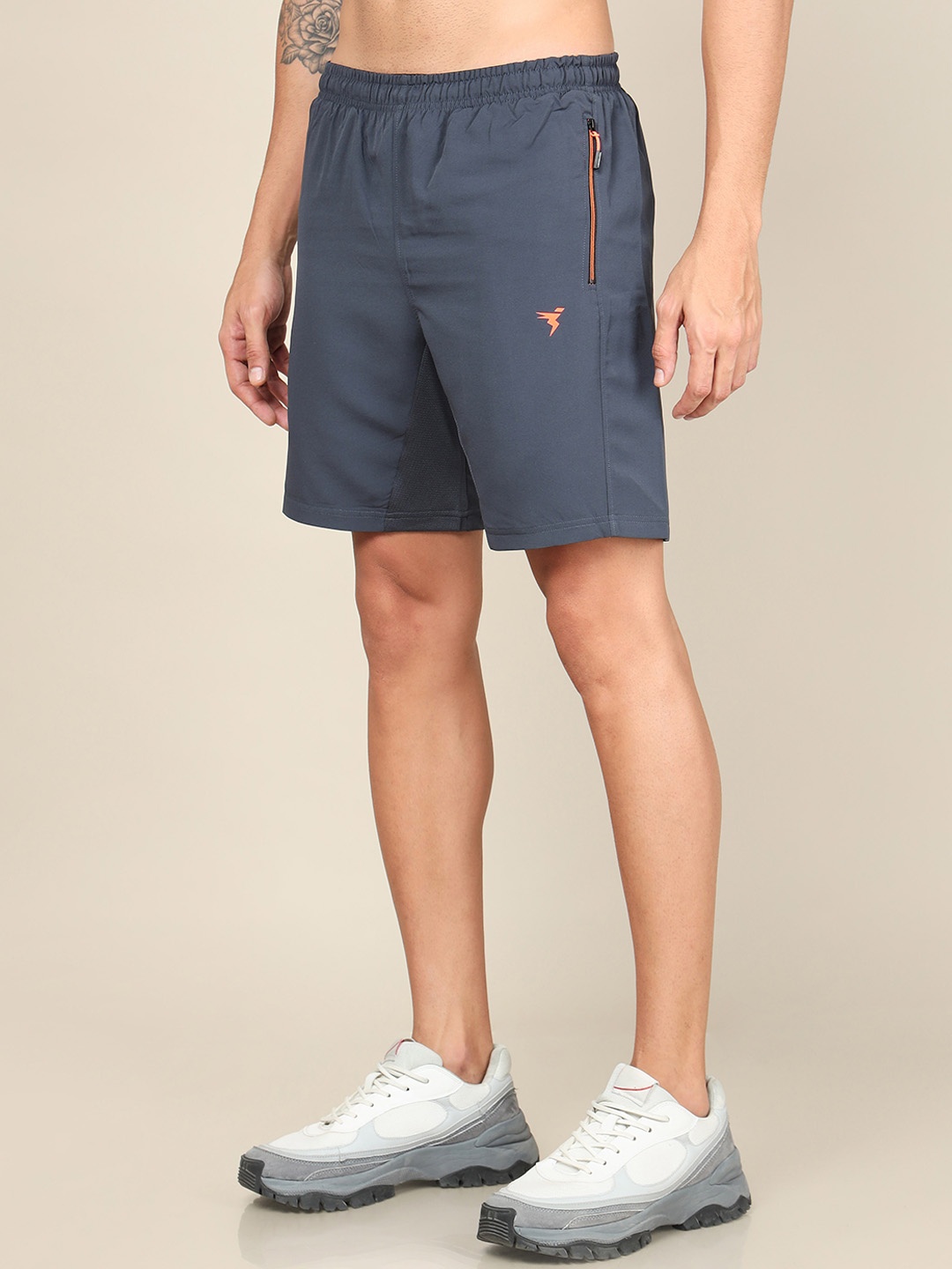 

Technosport Men SS'24 Slim Fit Mid-Rise Antimicrobial Gym Sports Shorts, Charcoal