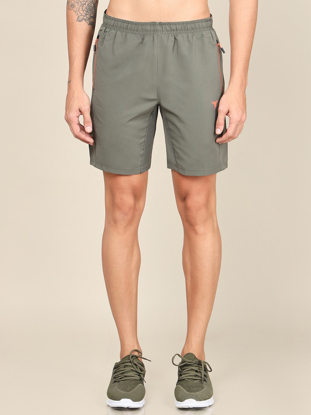 

Technosport Men SS'24 Slim Fit Mid-Rise Antimicrobial Gym Sports Shorts, Grey