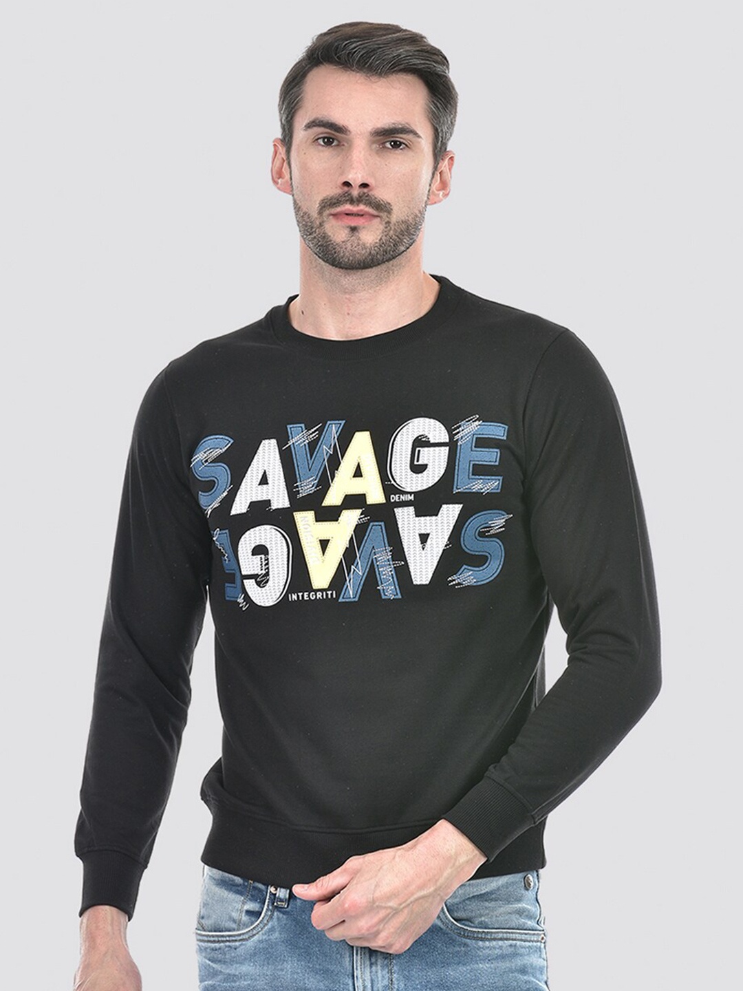 

Integriti Typography Printed Long Sleeves Sweatshirt, Black