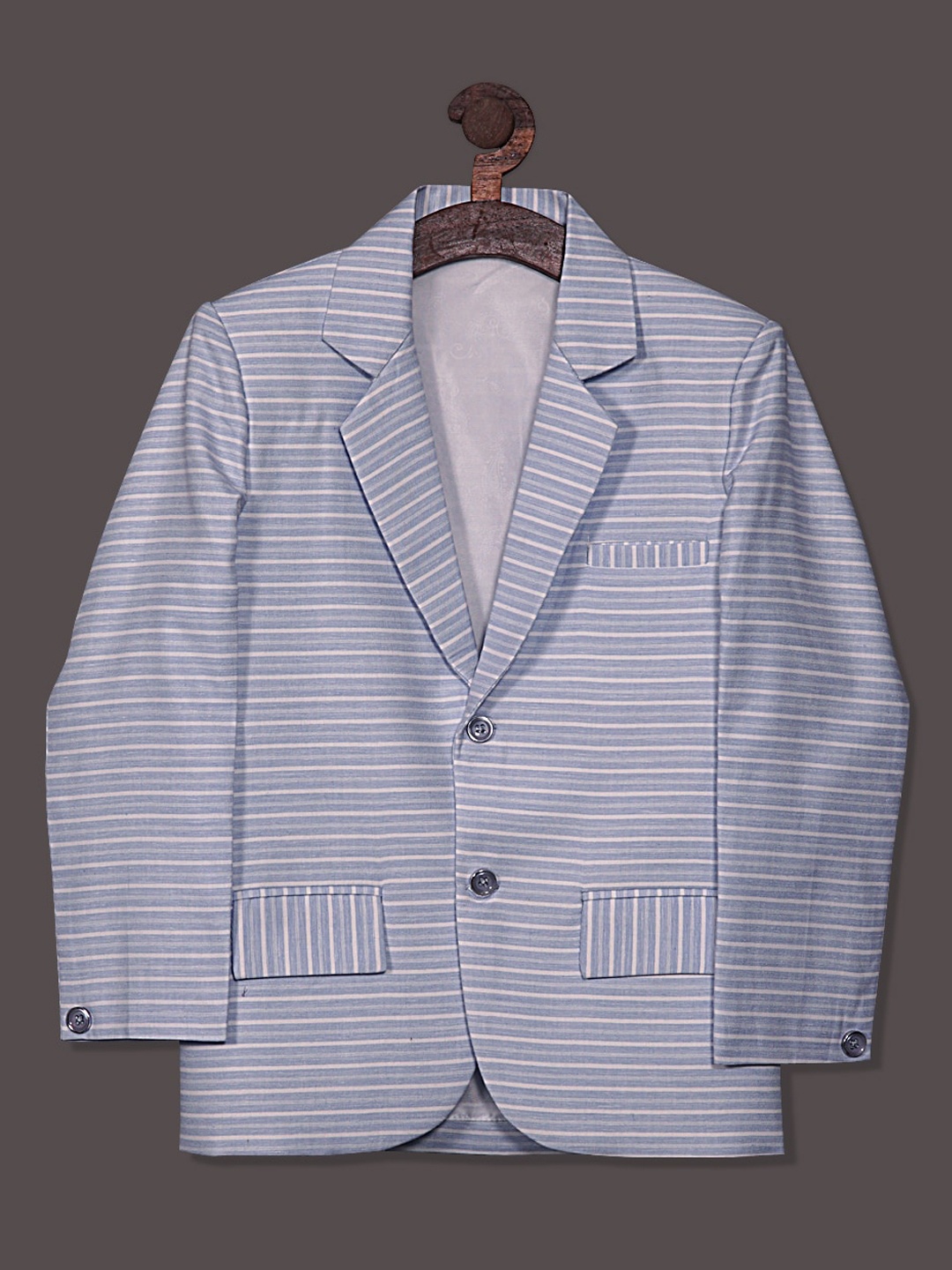 

BAESD Boys Striped Notched Lapel Collar Smart Fit Blazer, Blue