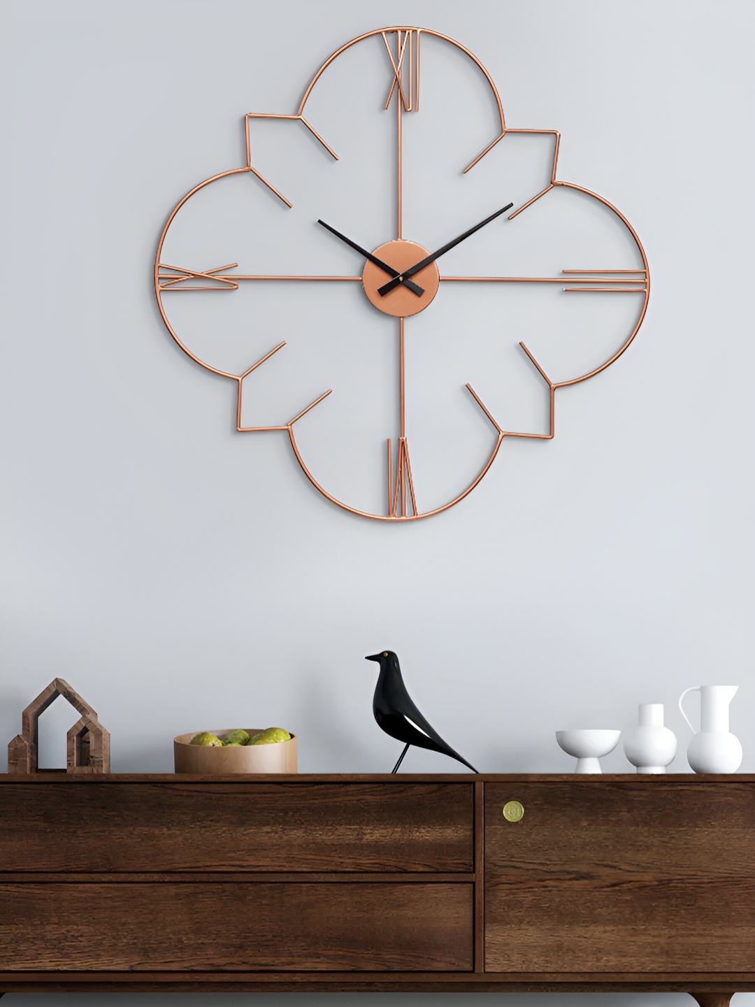 

Craft Smith Copper-Toned Floral Analogue Contemporary Wall Clock