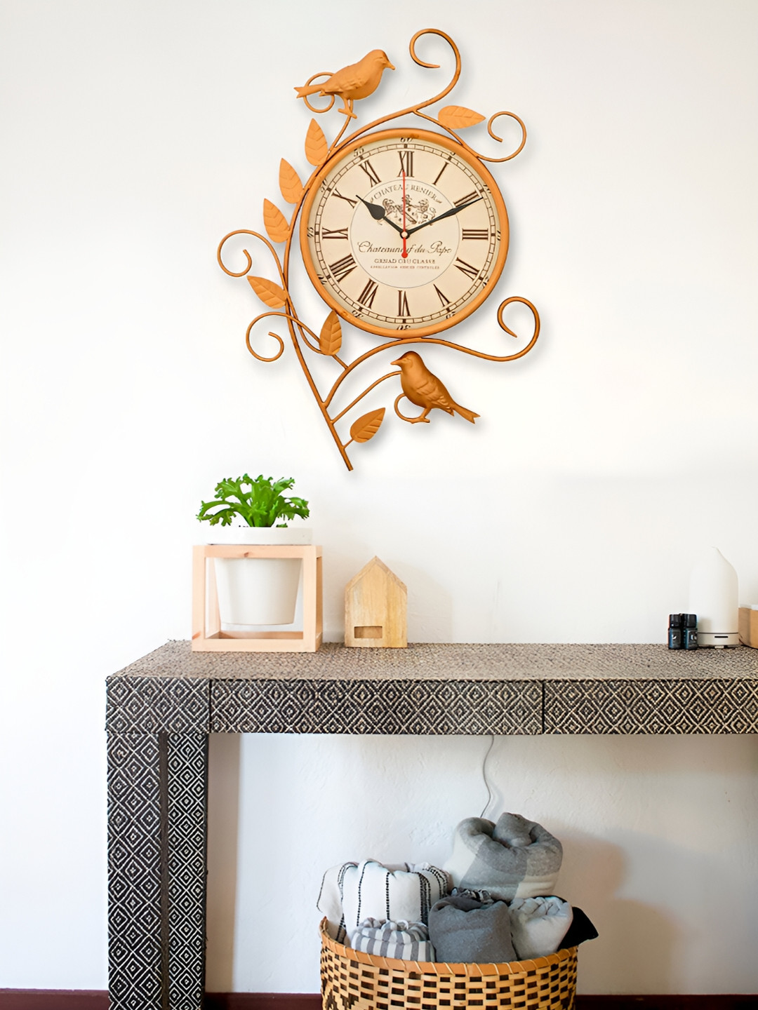 

Craft Smith Copper-Toned & Beige Contemporary Round Wall Clock