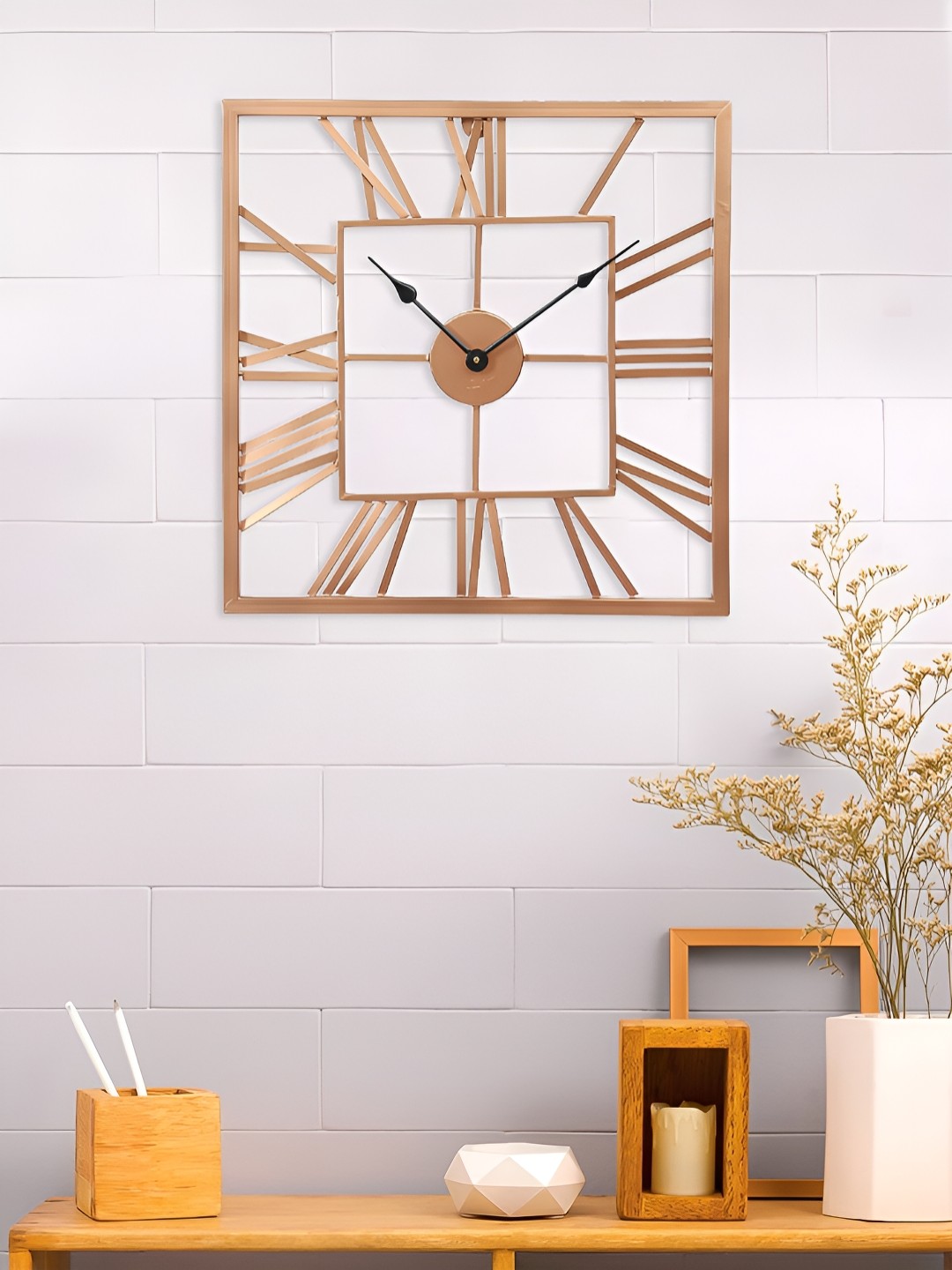 

Craft Smith Copper-Toned & Black Square Contemporary Wall Clock