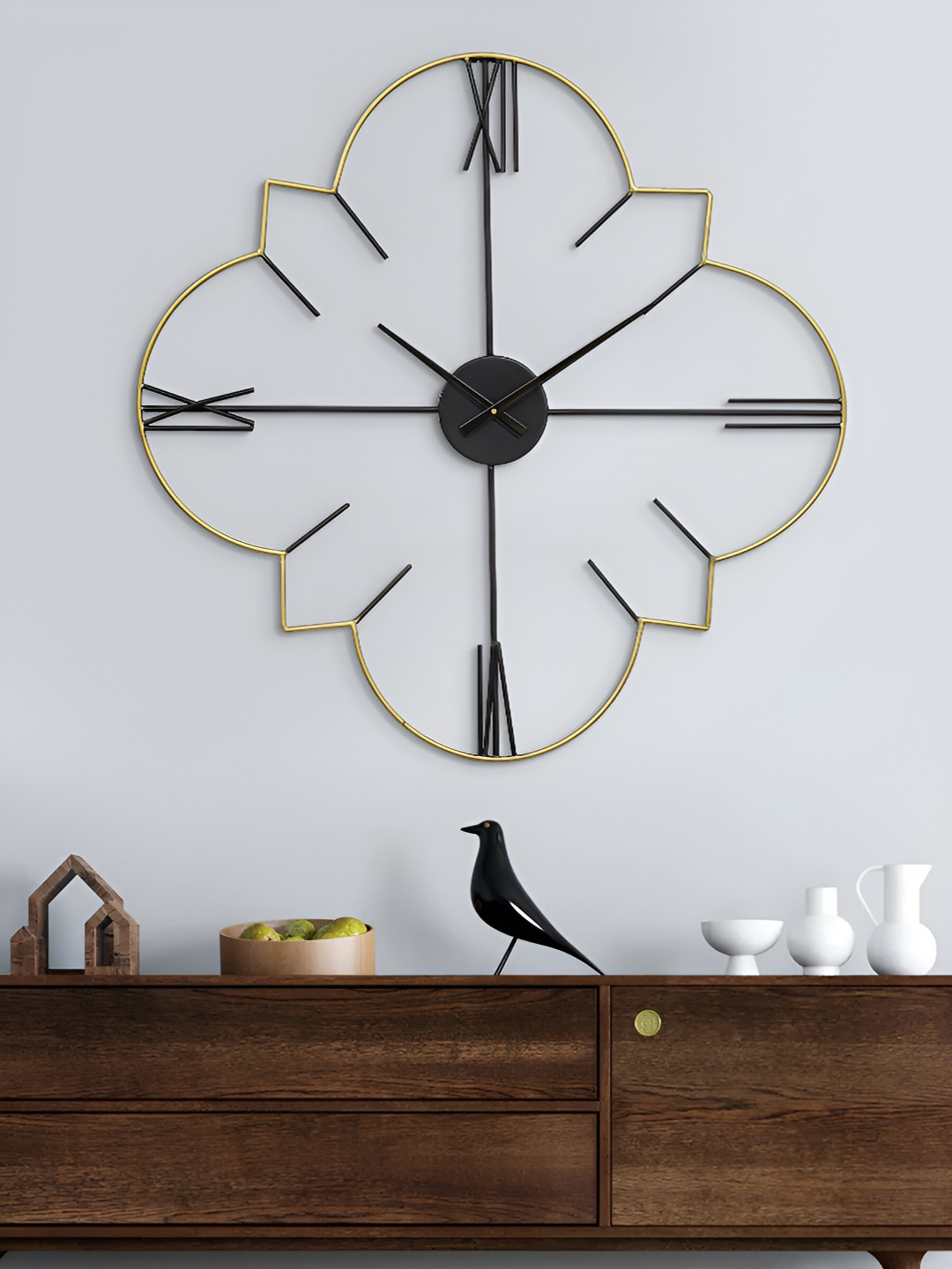 

Craft Smith Gold Toned & Black Textured Geometric Contemporary Wall Clock