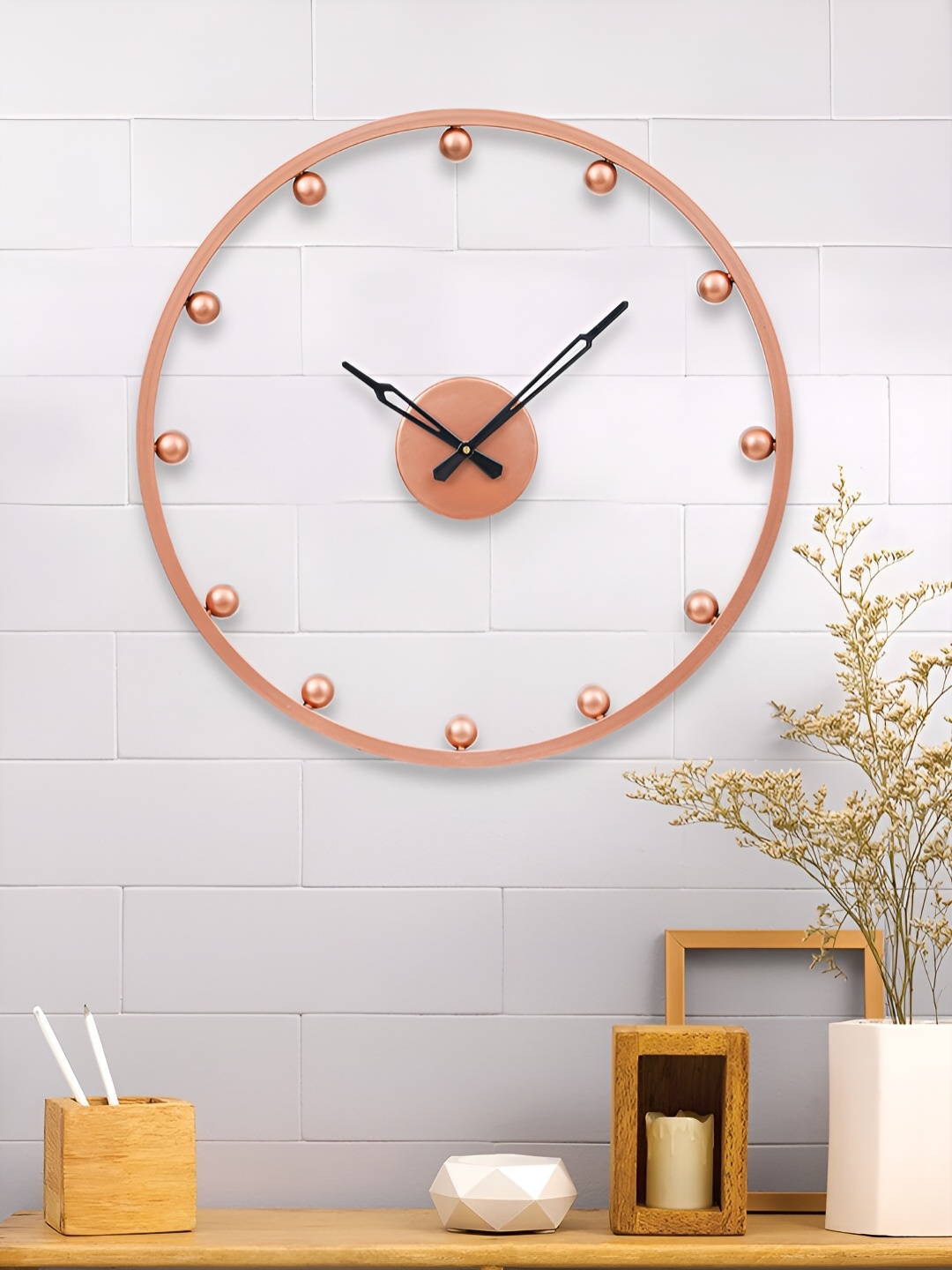 

Craft Smith Copper-Toned Embellished Traditional Round Wall Clock