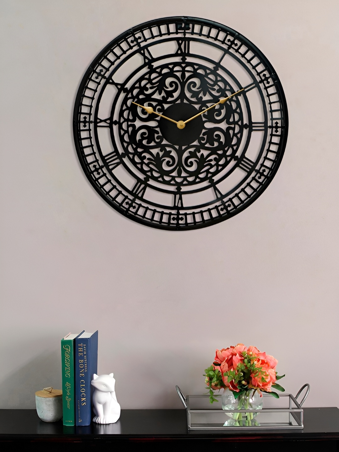 

Craft Smith Black & Gold Toned Embellished Contemporary Wall Clock