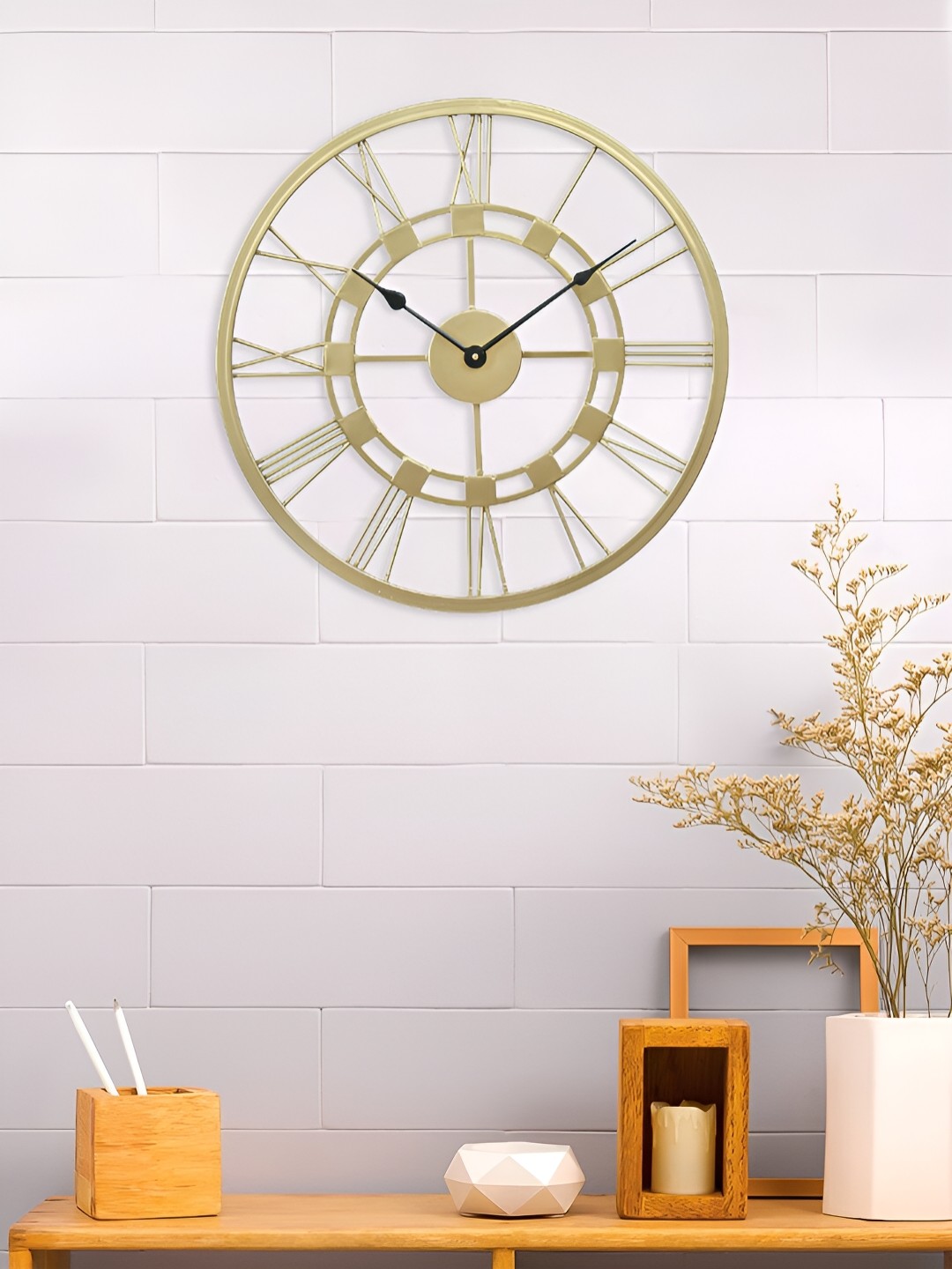 

Craft Smith Gold-Toned & Black Round Contemporary Wall Clock