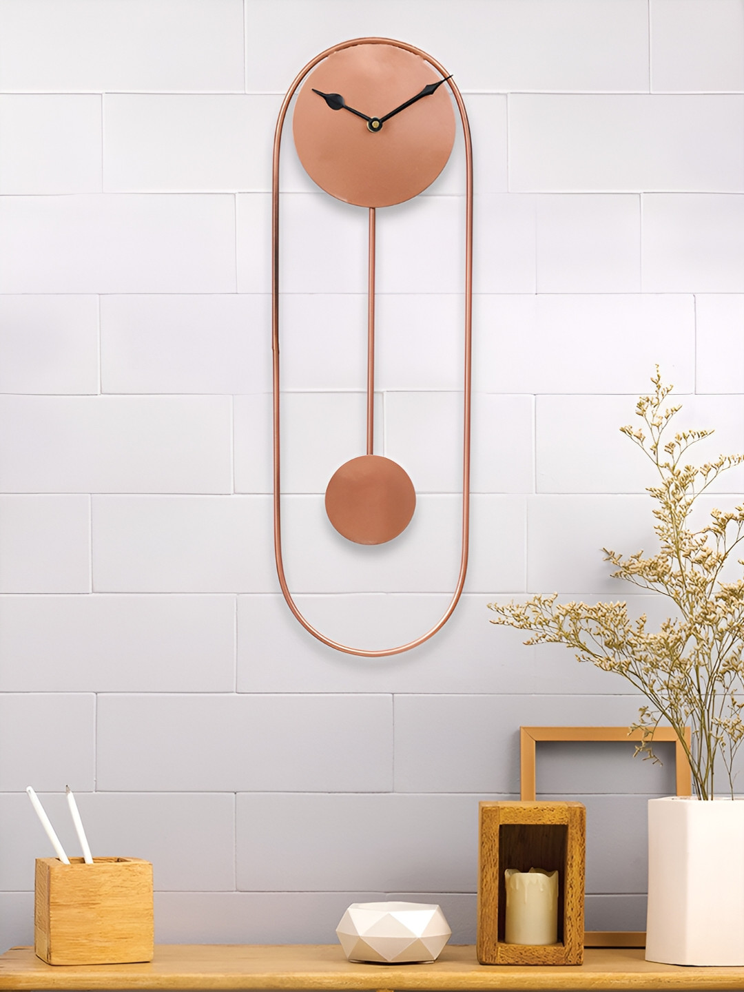 

Craft Smith Copper-Toned & Black Textured Oval Traditional Wall Clock