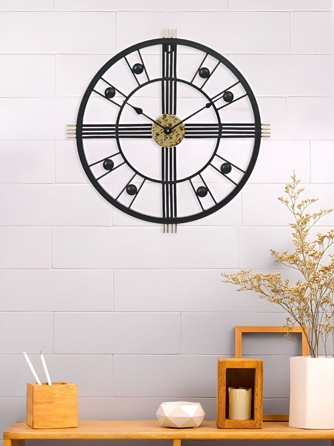 

Craft Smith Black Embellished Traditional Round Wall Clock